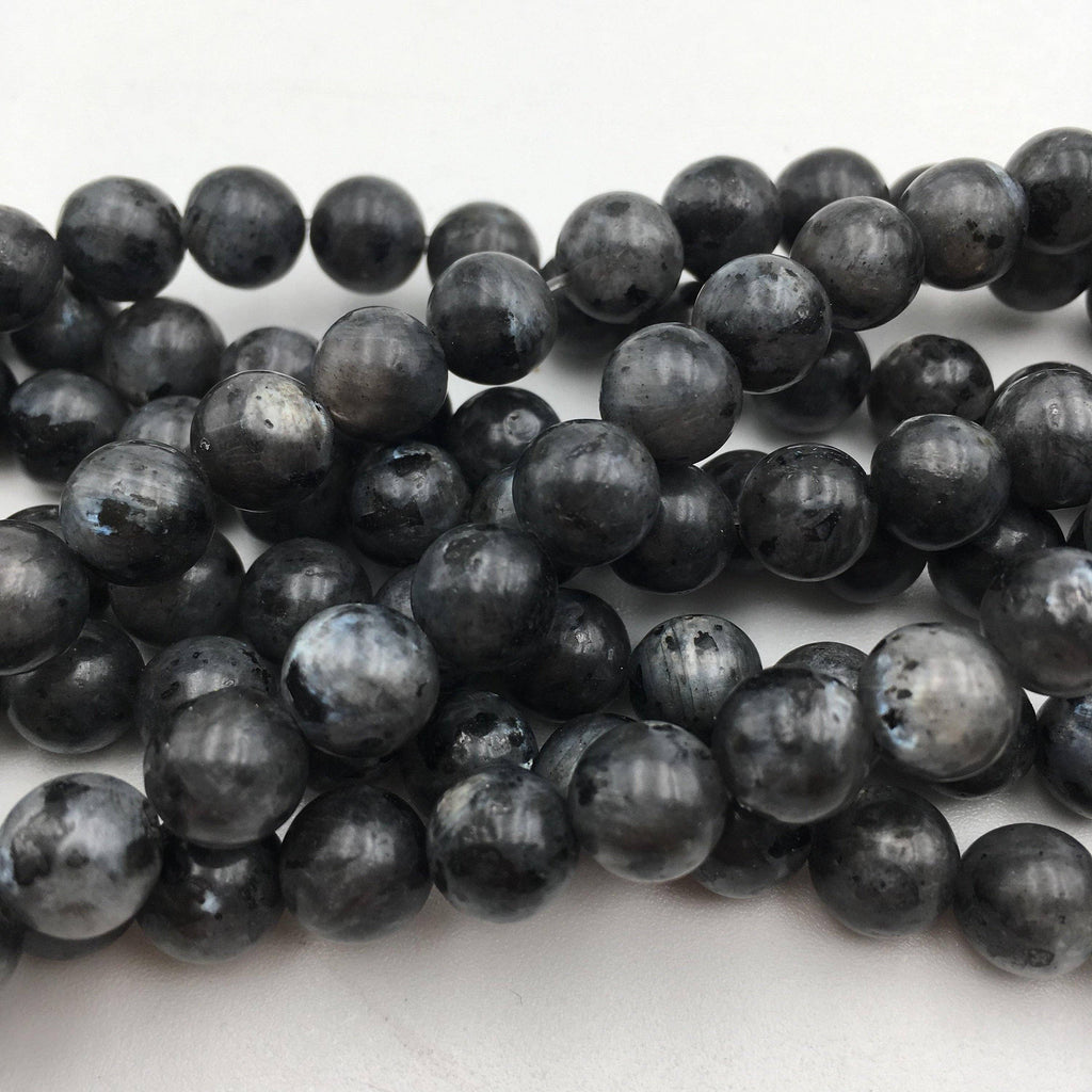 Larvikite Labradorite Round Beads  15.5" Strand: 8mm