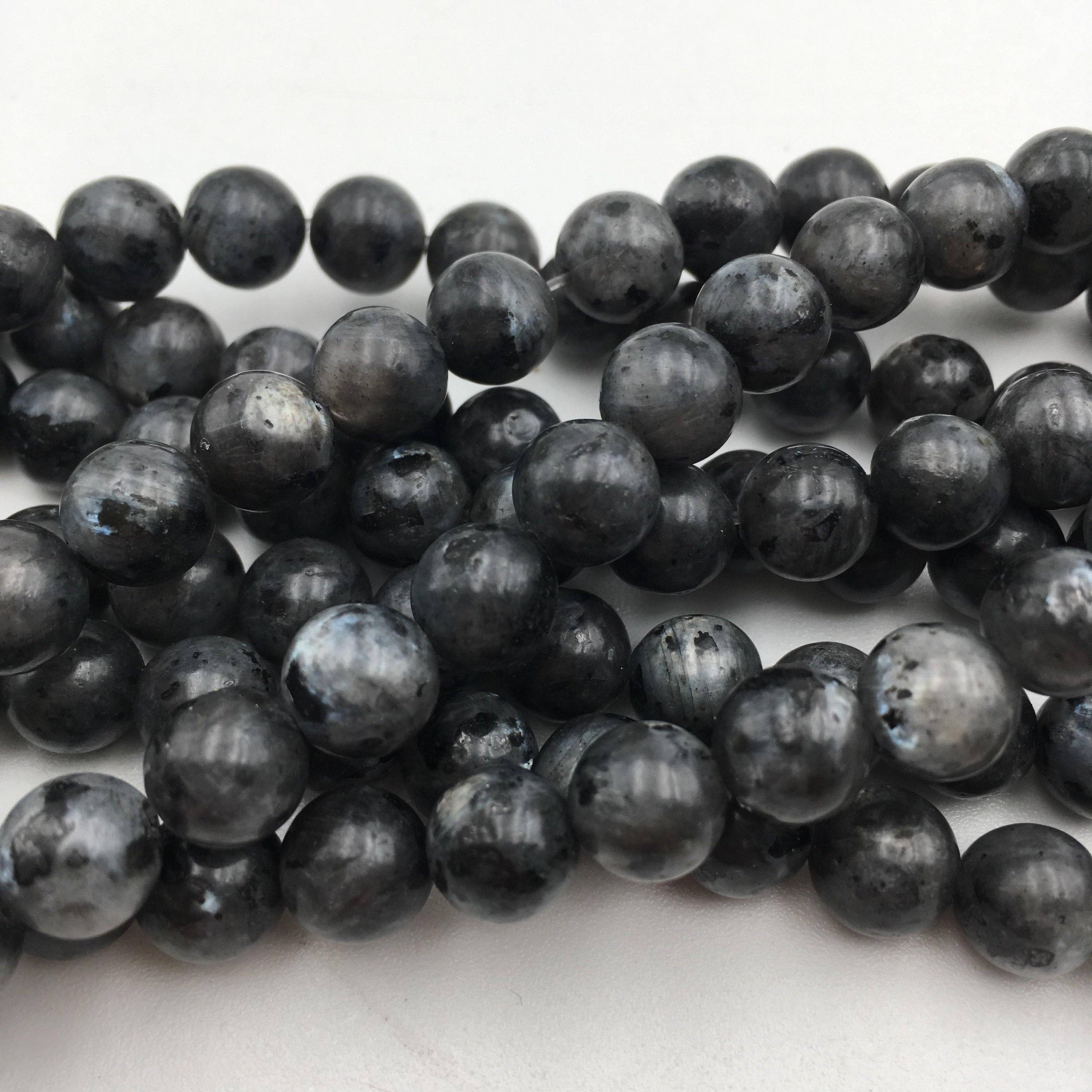 Larvikite Labradorite Round Beads  15.5" Strand: 8mm