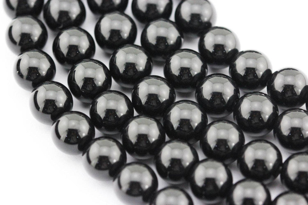 Black Onyx 8mm Round Beads 15.5" Strand: 8mm