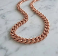 Solid Copper Cuban Chain Curb Link 24" Heavy Necklace