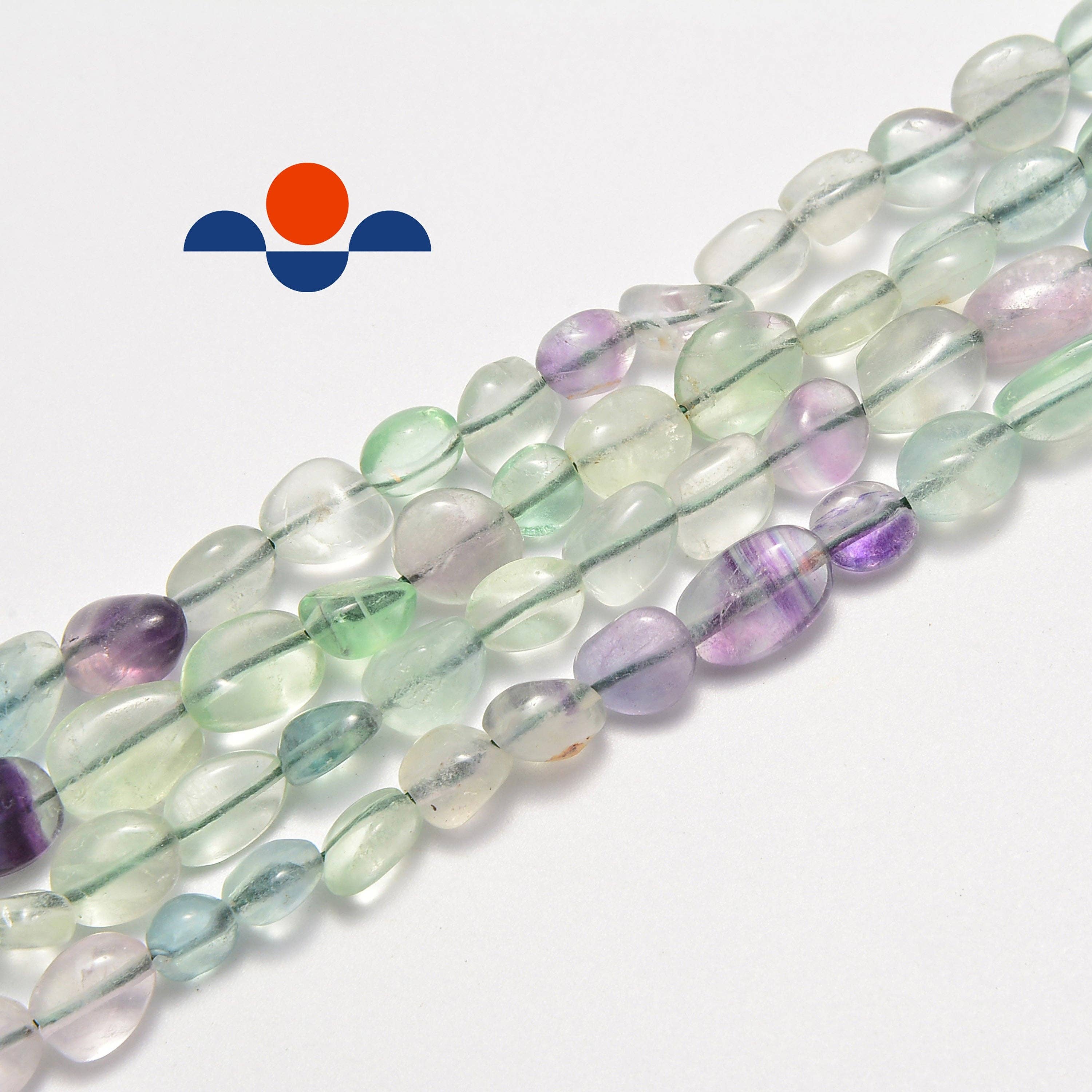 Fluorite Pebble Beads Approx 5-8mm 15.5" Strand