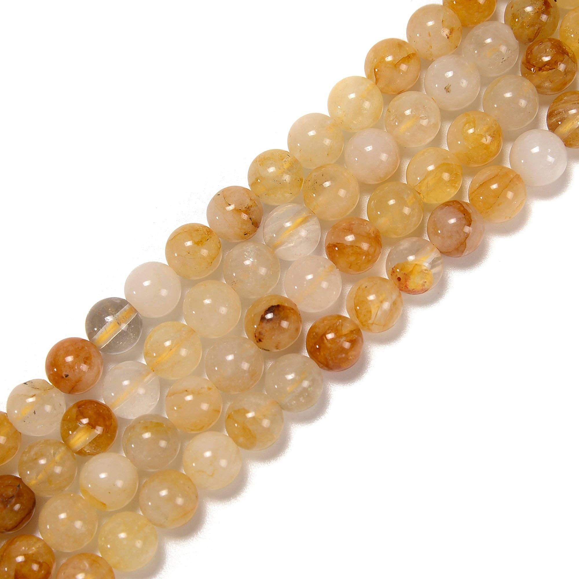 Golden Healer Quartz Round Beads Size 15.5'' Strand: 8mm