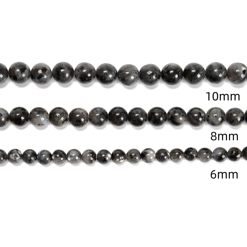 Larvikite Labradorite Round Beads  15.5" Strand: 8mm