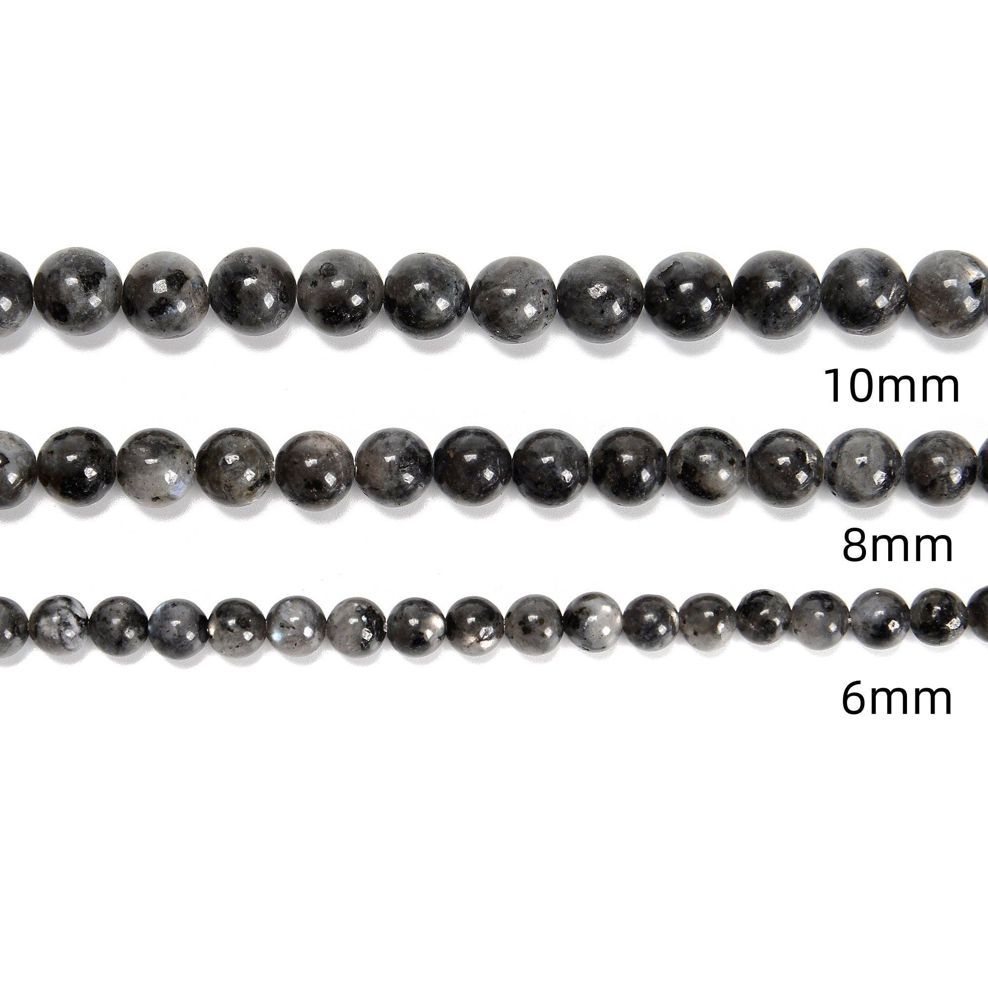 Larvikite Labradorite Round Beads  15.5" Strand: 8mm