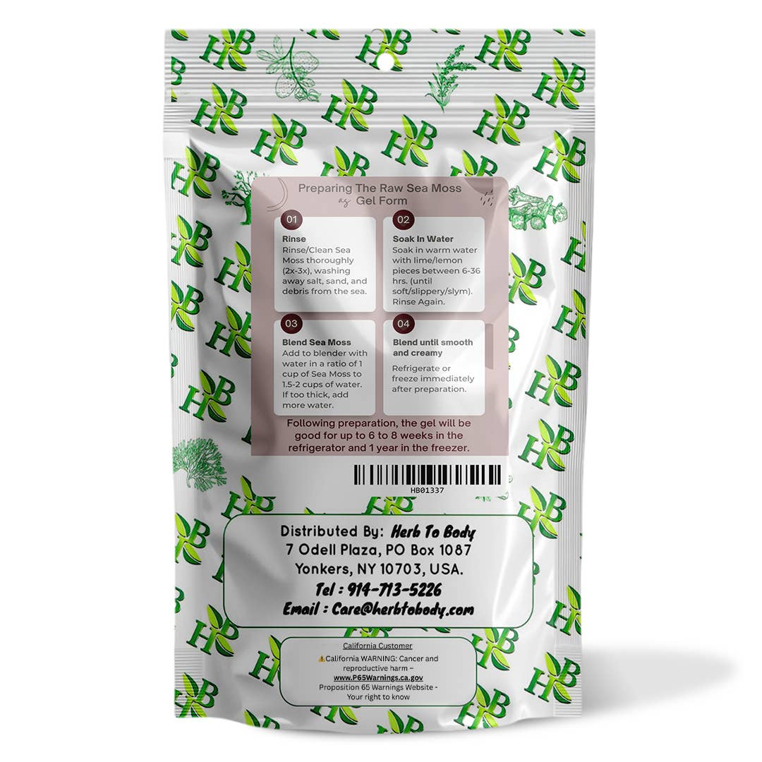 Wildcrafted Purple Sea Moss from Caribbean - 4oz 5 month supply