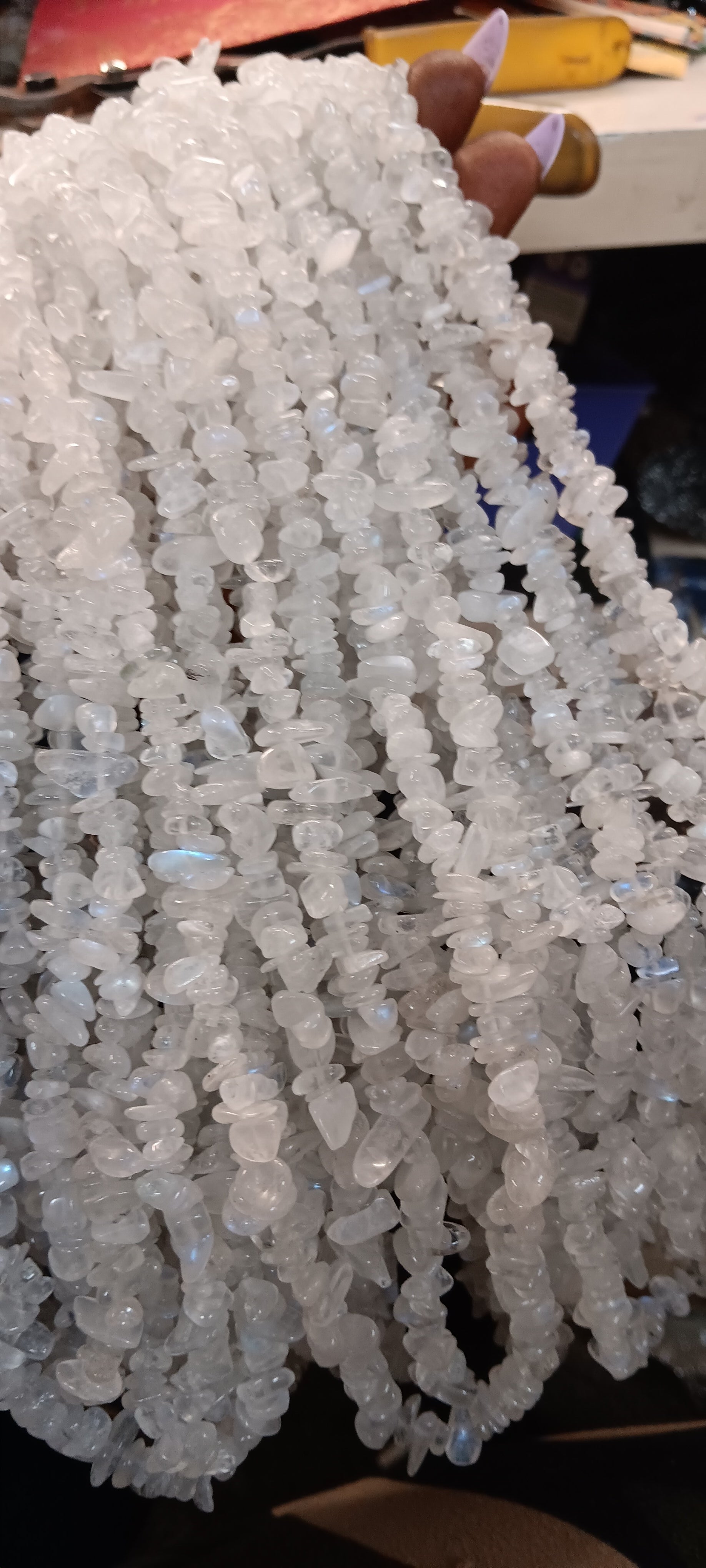 Beads: Rainbow Moonstone Chips