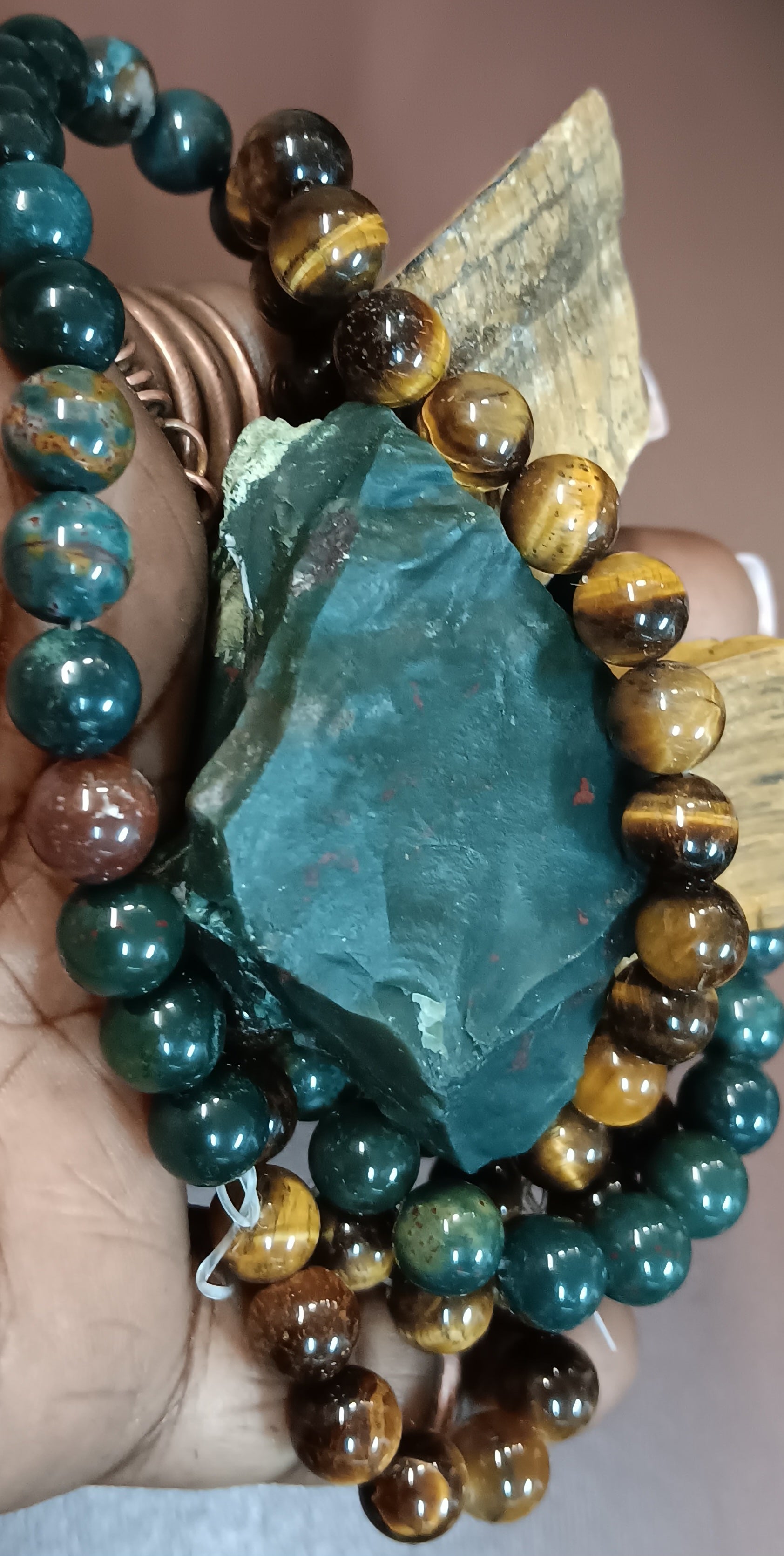 2 Bracelet Deal: Tigers Eye + Bloodstone