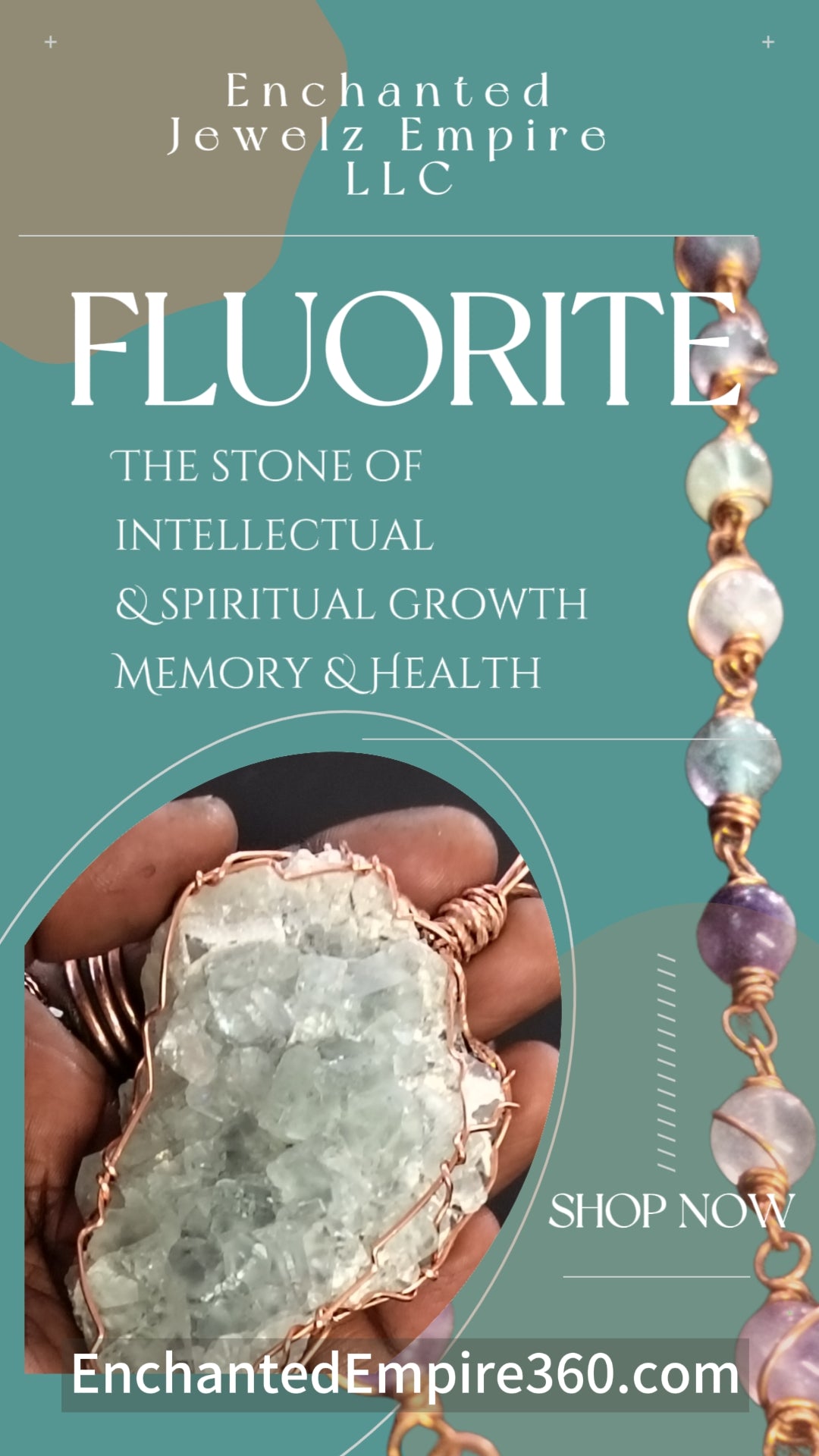 Large Fluorite Copper Links Necklace