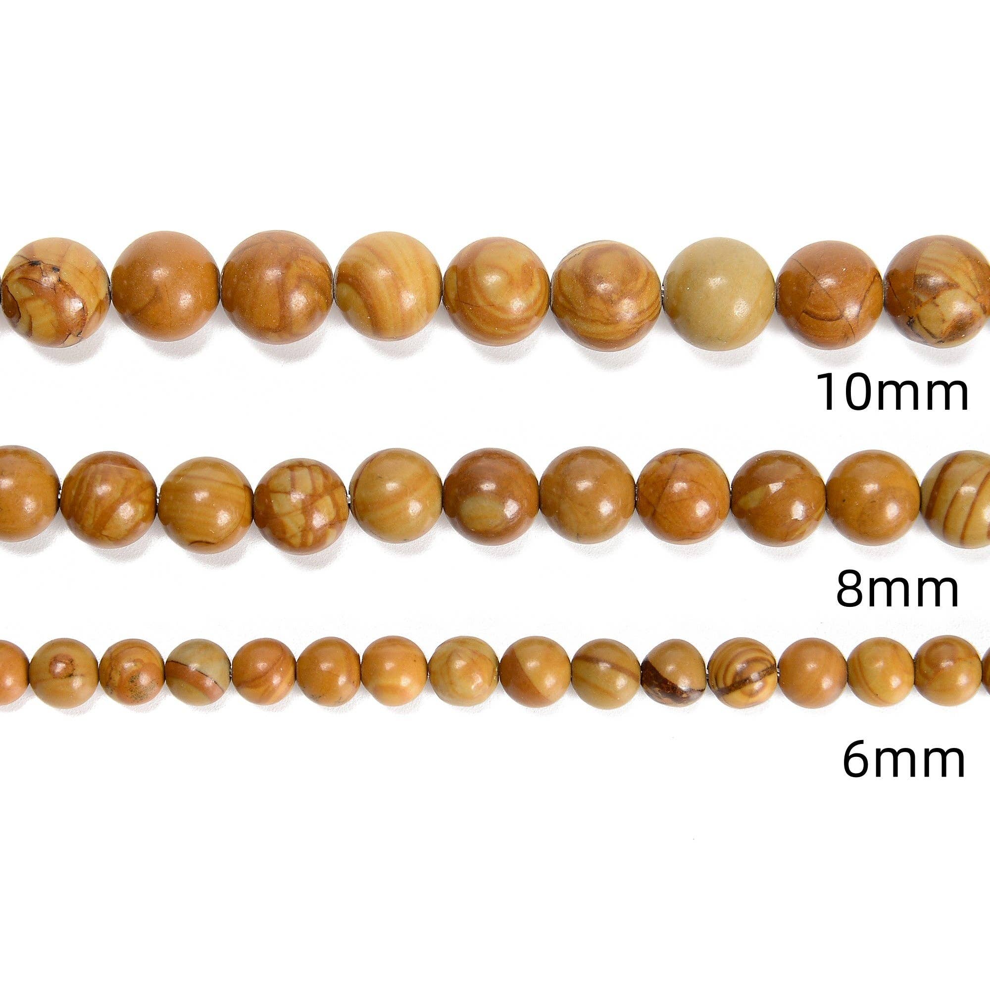 Wood Grain Jasper Round Beads 15.5'' Strand: 8mm