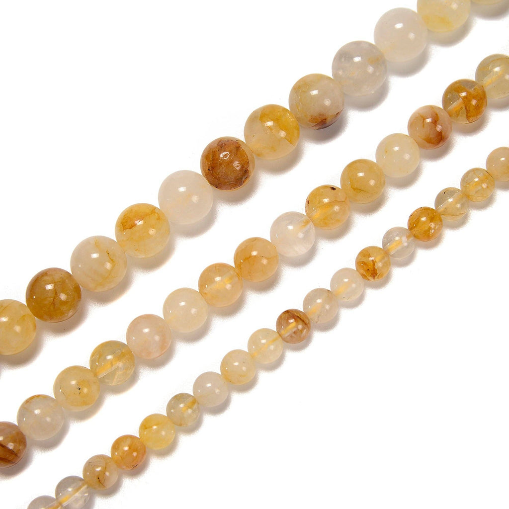 Golden Healer Quartz Round Beads Size 15.5'' Strand: 8mm