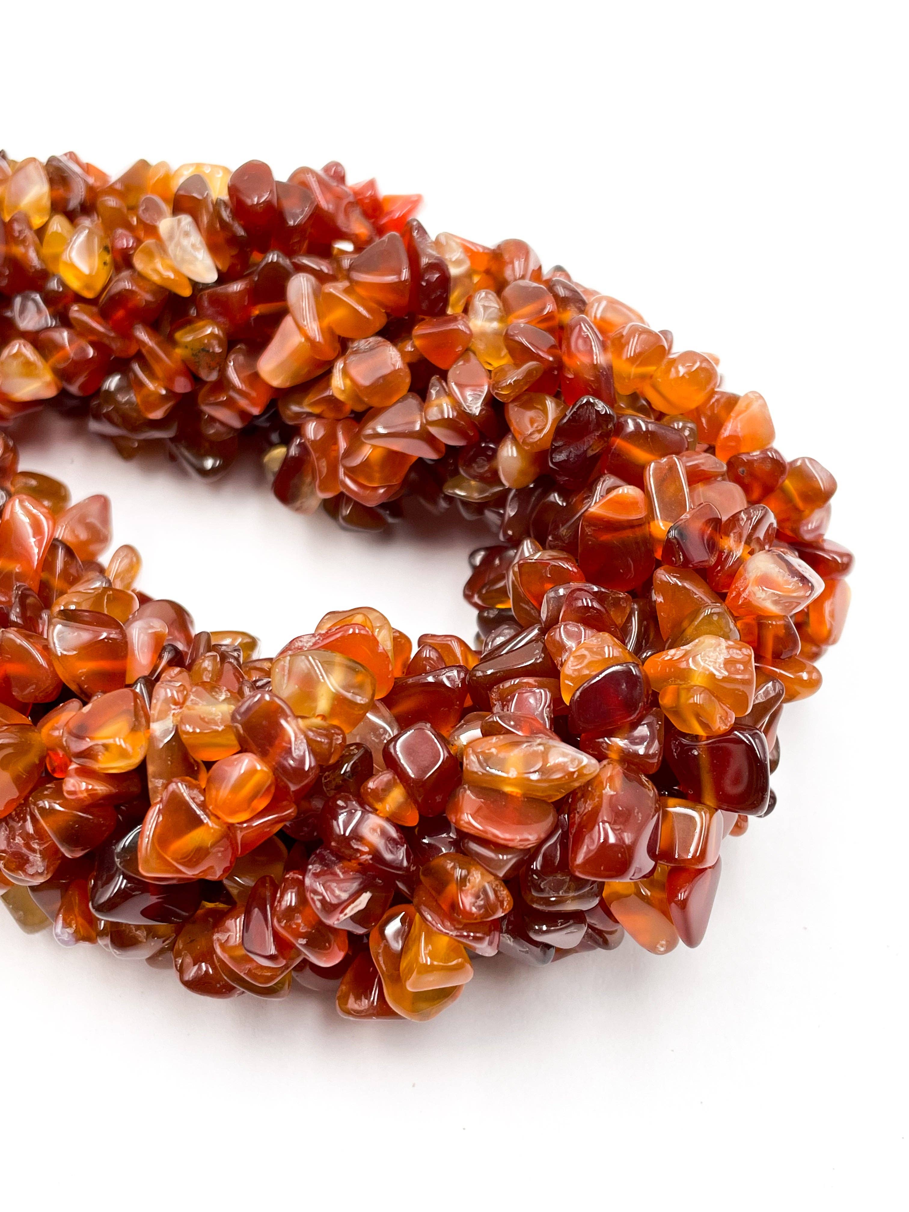 Dark Carnelian Irregular Pebble Nuggets Approx. 7-8mm 36" Strand