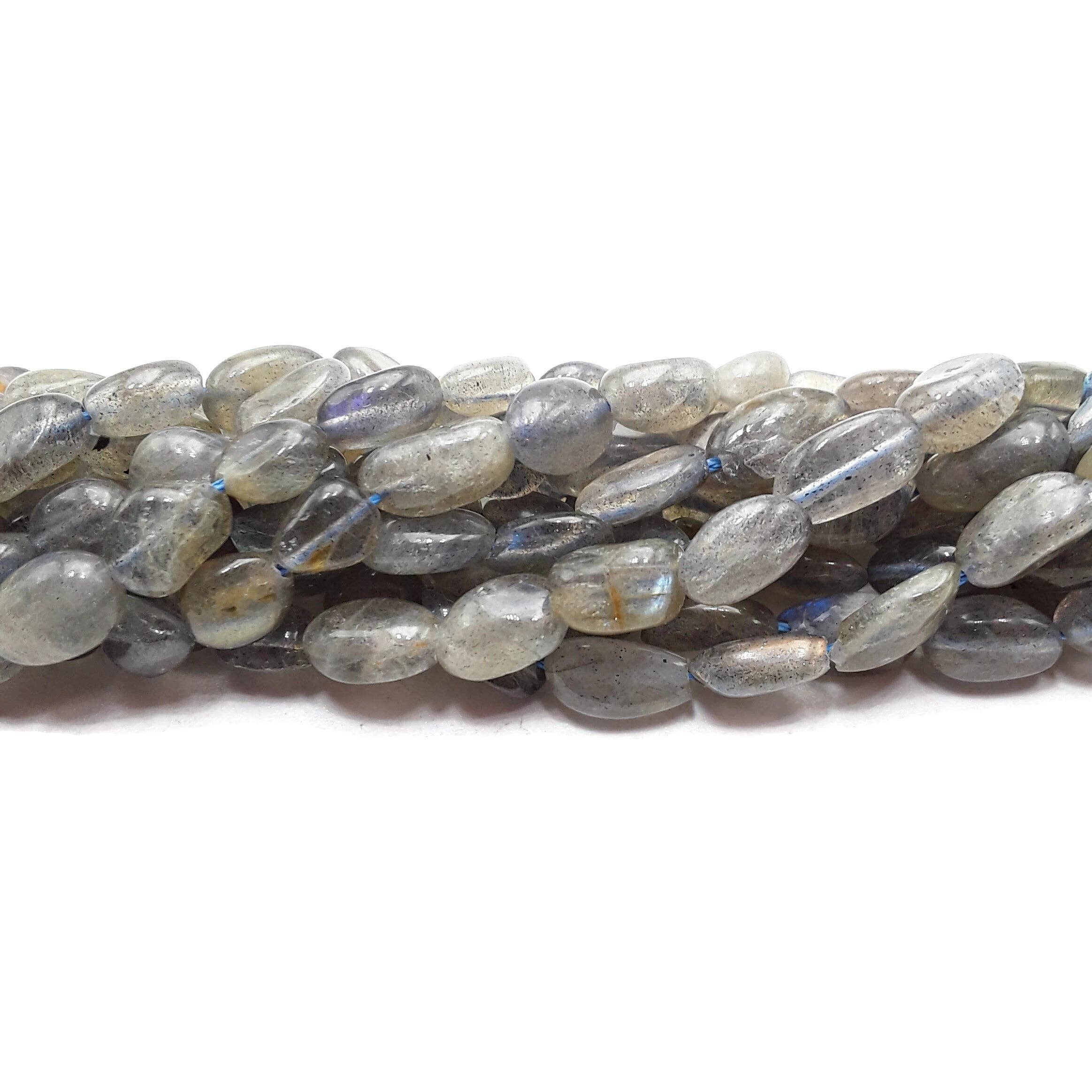 Labradorite Pebble Nugget Beads Size Approx 6-8mm 15.5" Strand