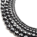 Hematite Faceted Round Beads  15.5" Strand: 6mm