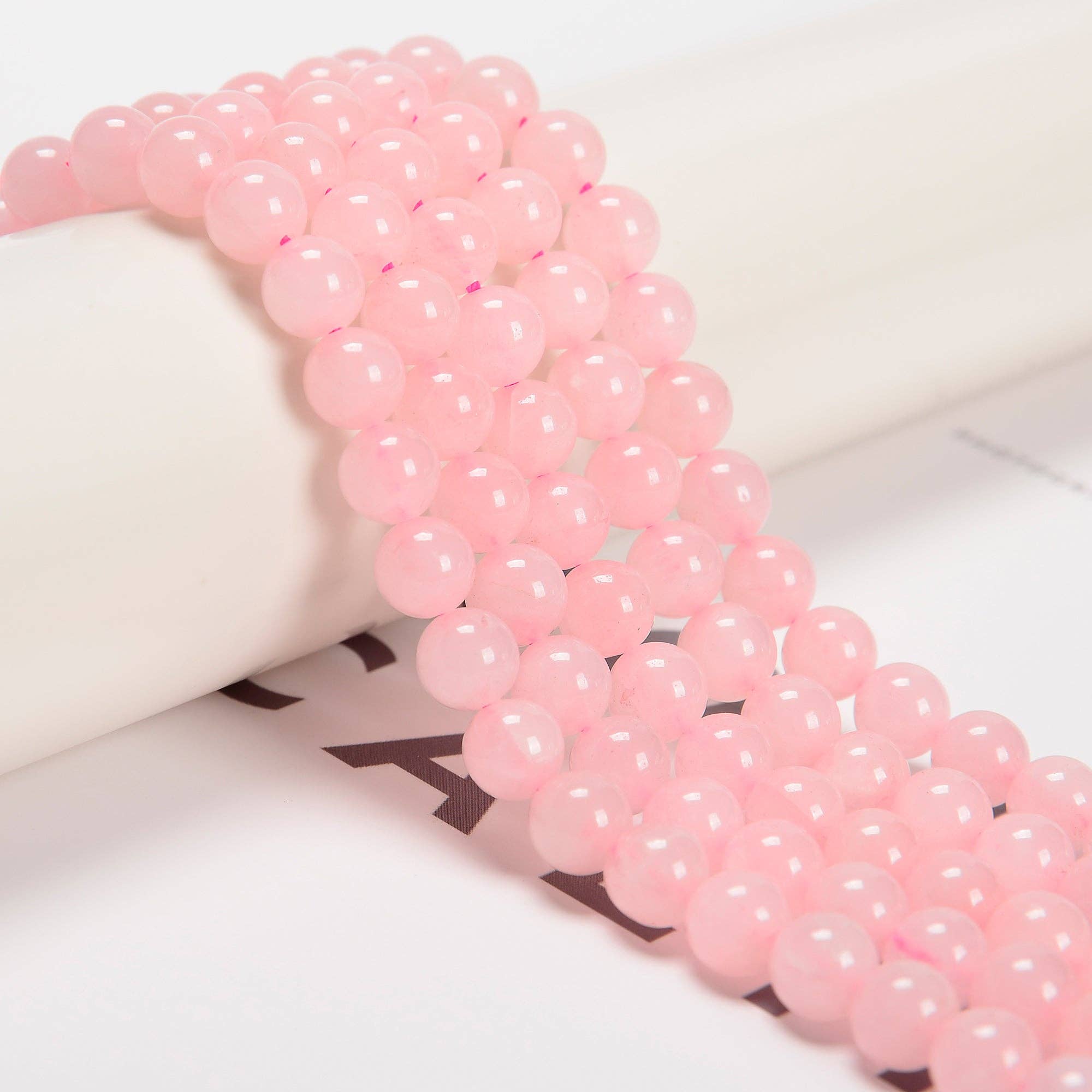 Rose Quartz Round Beads 15.5" Strand: 8mm