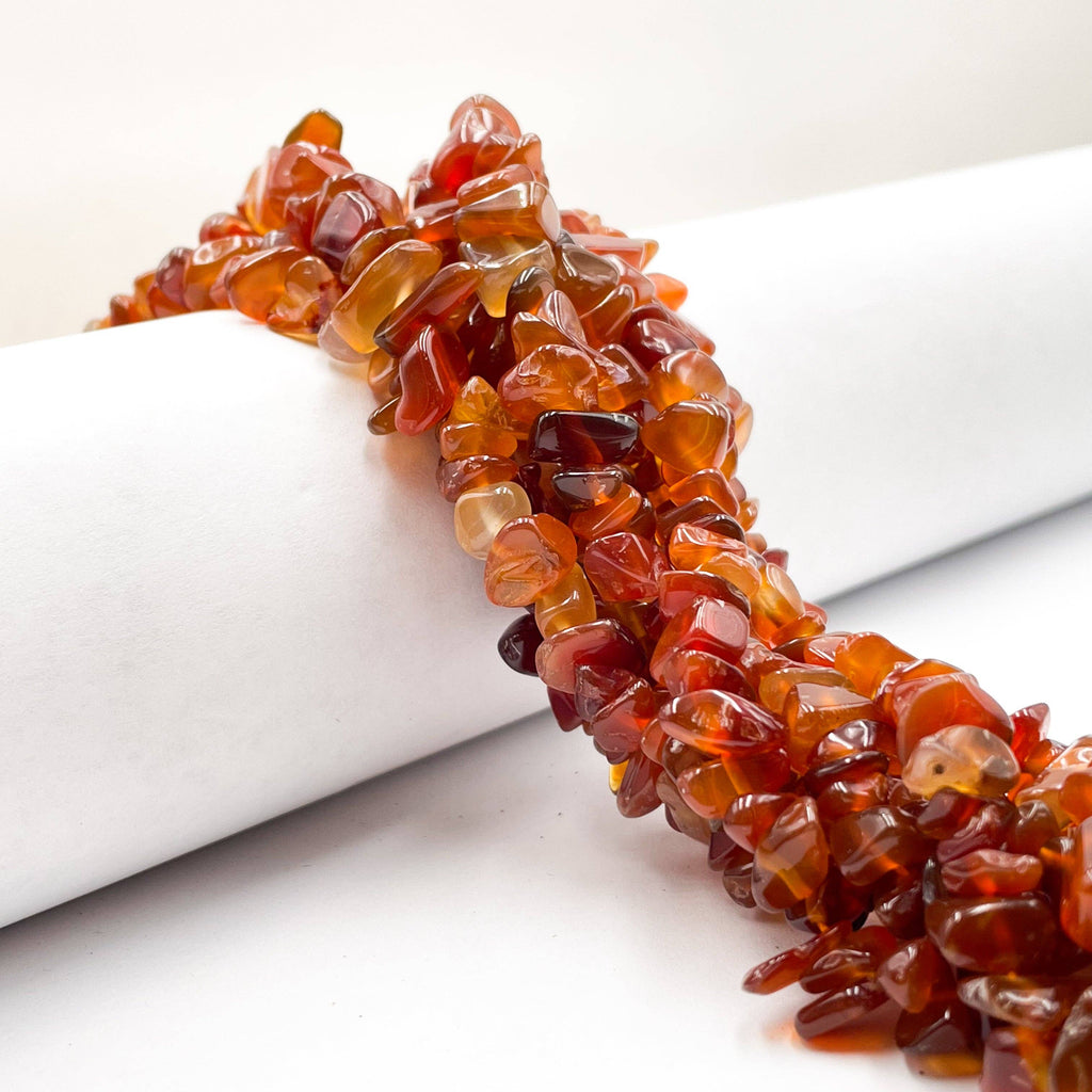 Dark Carnelian Irregular Pebble Nuggets Approx. 7-8mm 36" Strand