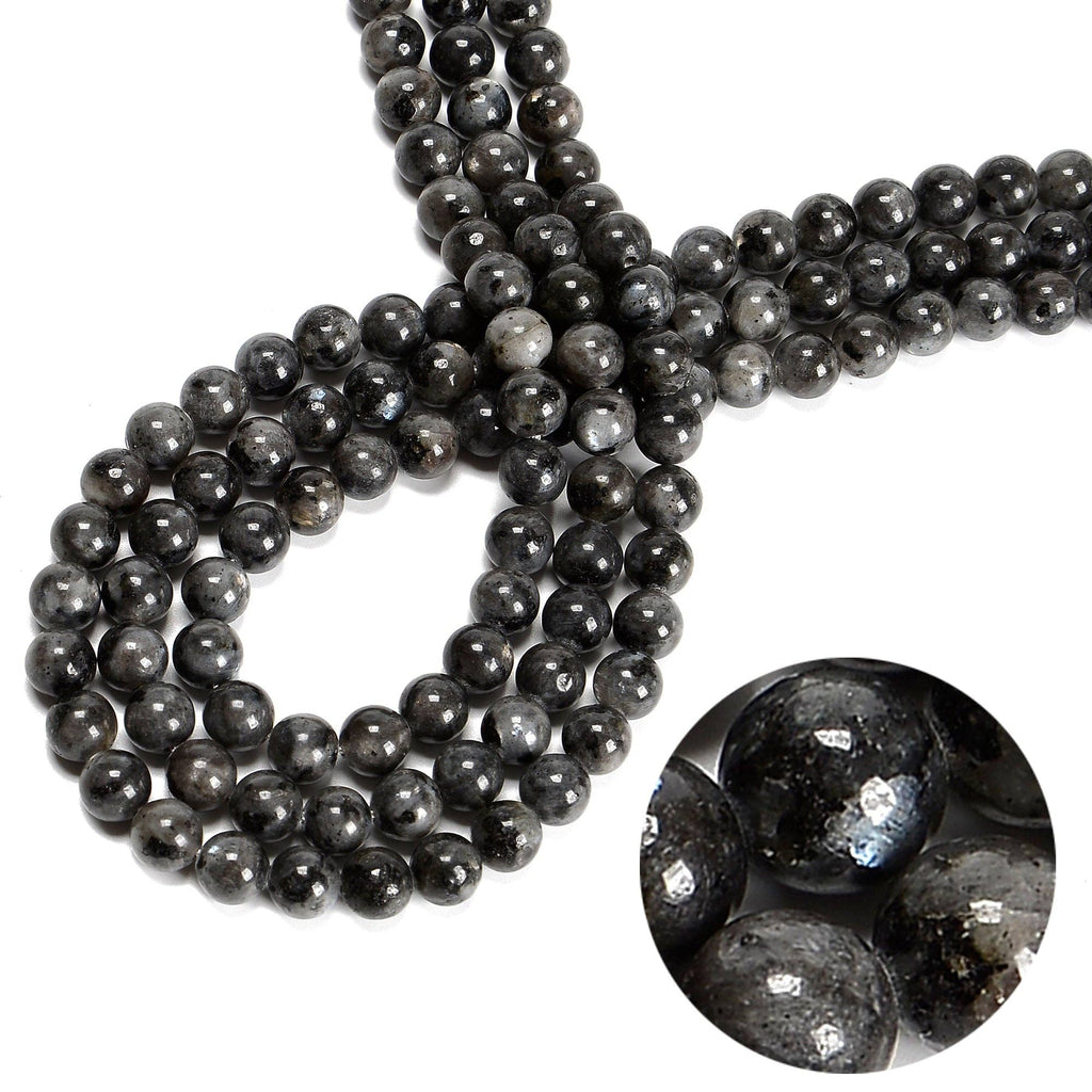 Larvikite Labradorite Round Beads  15.5" Strand: 8mm