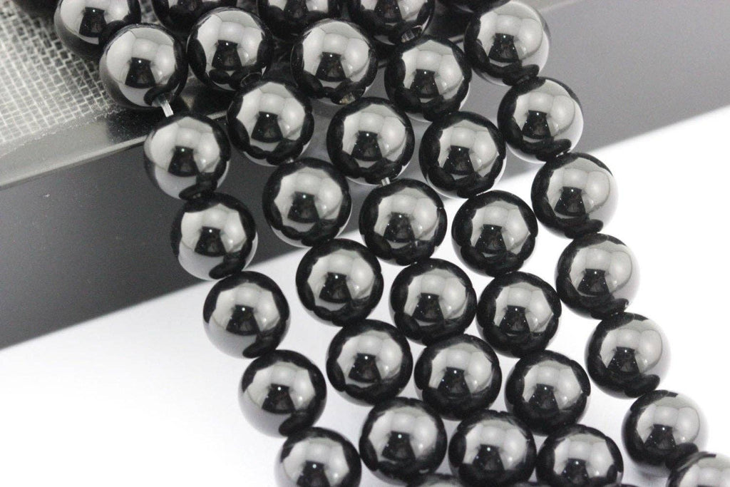 Black Onyx 8mm Round Beads 15.5" Strand: 8mm