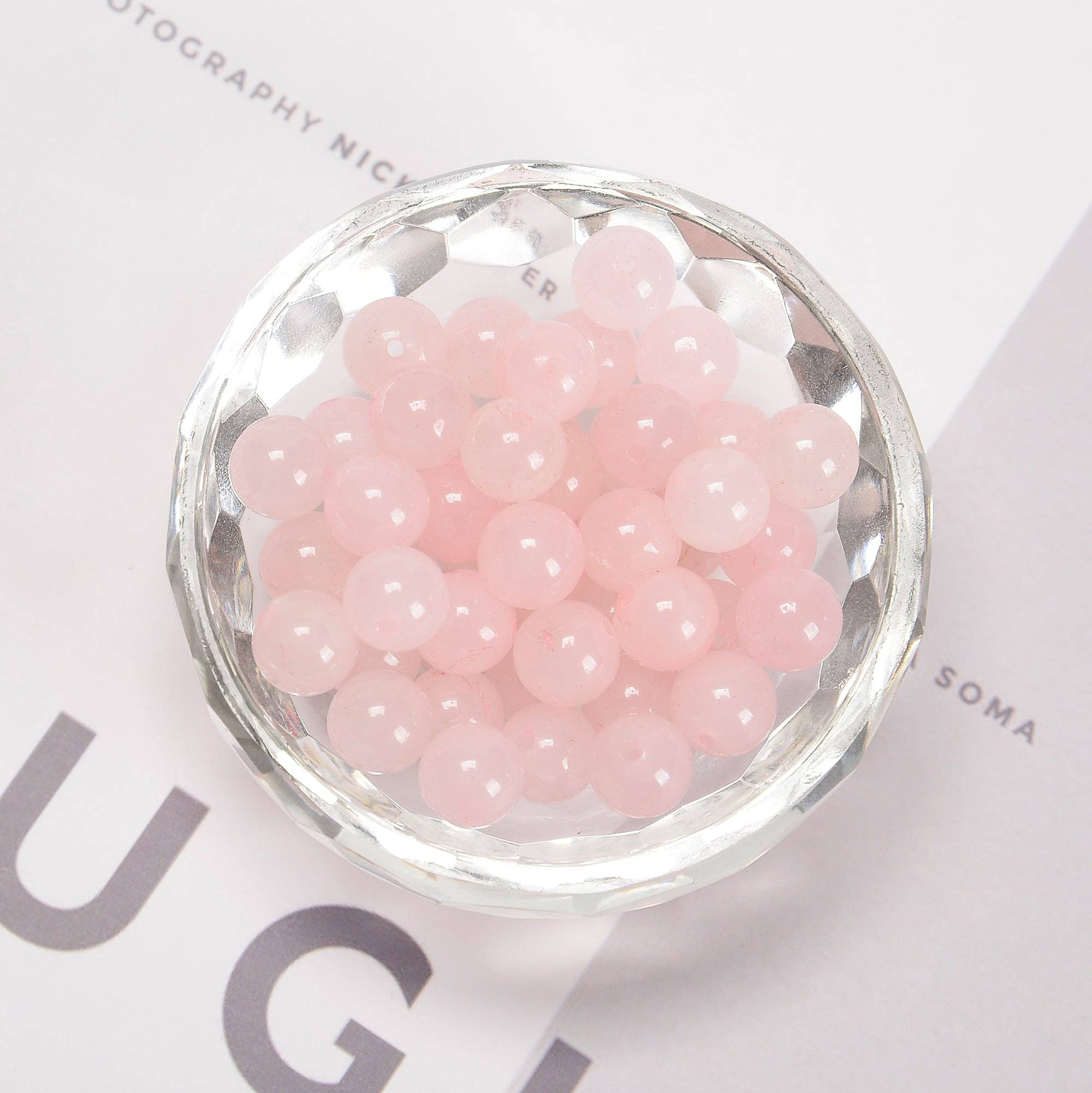 Rose Quartz Round Beads 15.5" Strand: 8mm