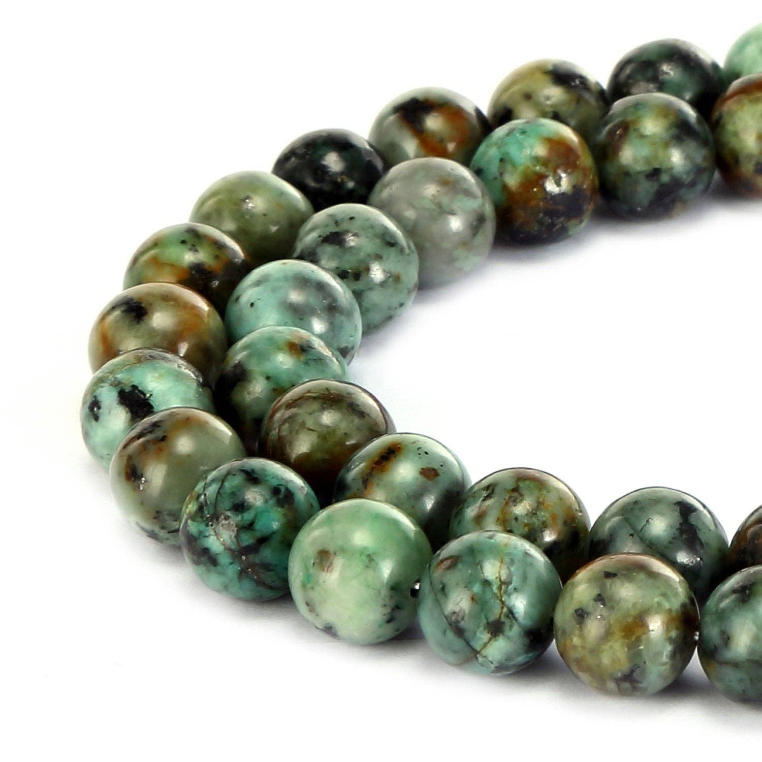African Turquoise 8mm Round 15.5" Strand
