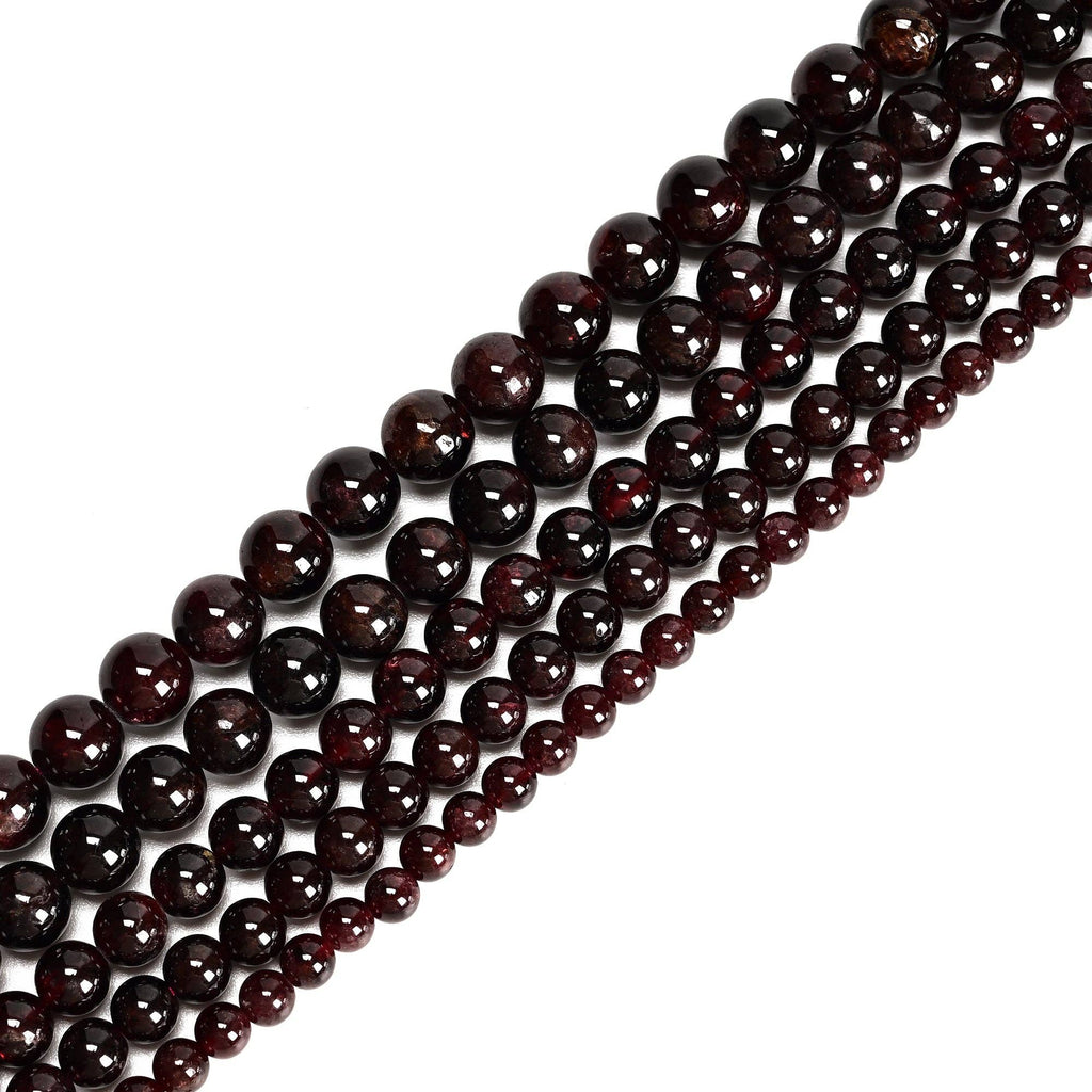 Red Garnet Round Beads 15.5" Strand: 7.5-8mm