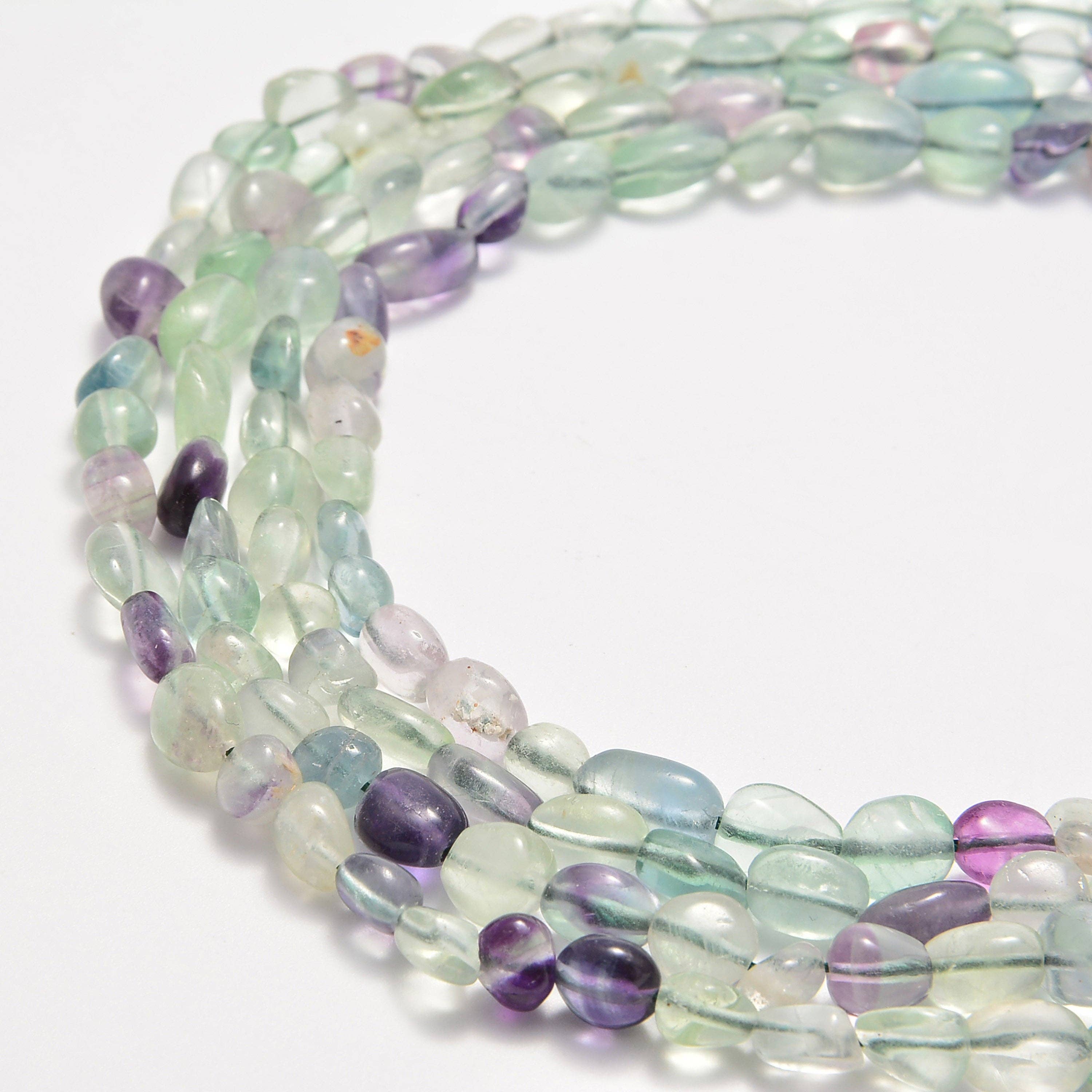 Fluorite Pebble Beads Approx 5-8mm 15.5" Strand
