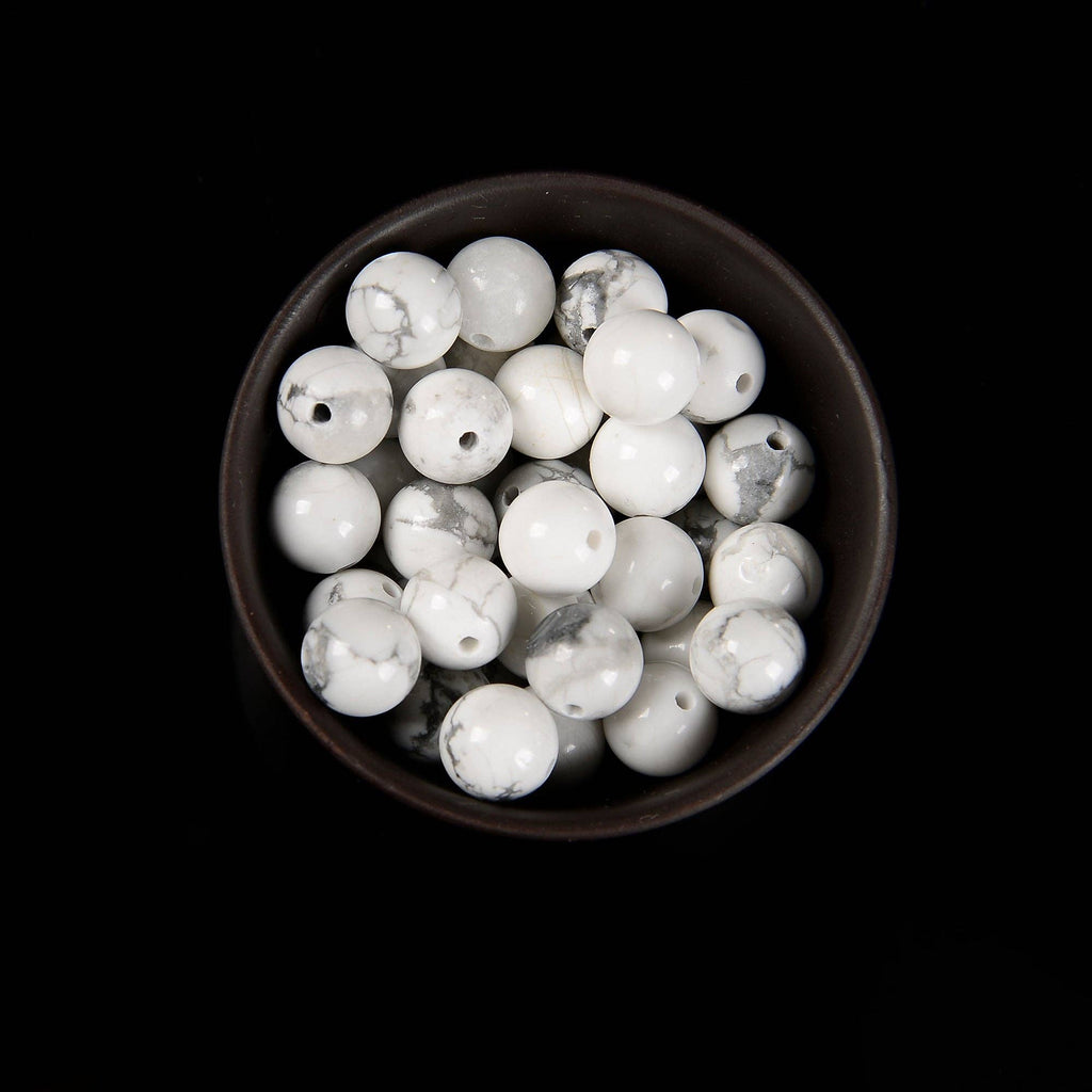 White Howlite 8mm Round Beads  15.5" Strand: 8mm