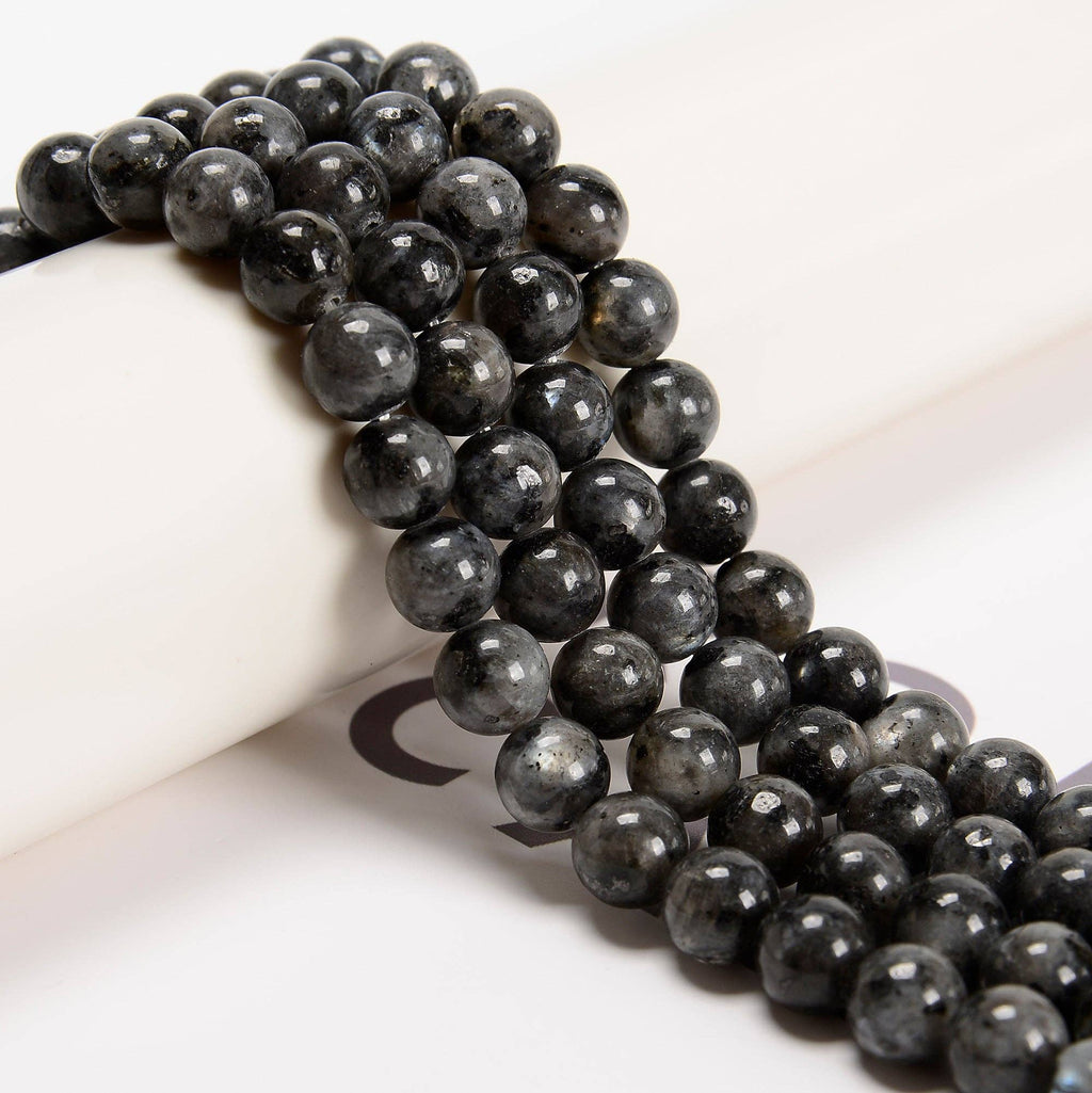 Larvikite Labradorite Round Beads  15.5" Strand: 8mm