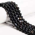Black Striped Agate Round Beads   15.5" Strand: 8mm