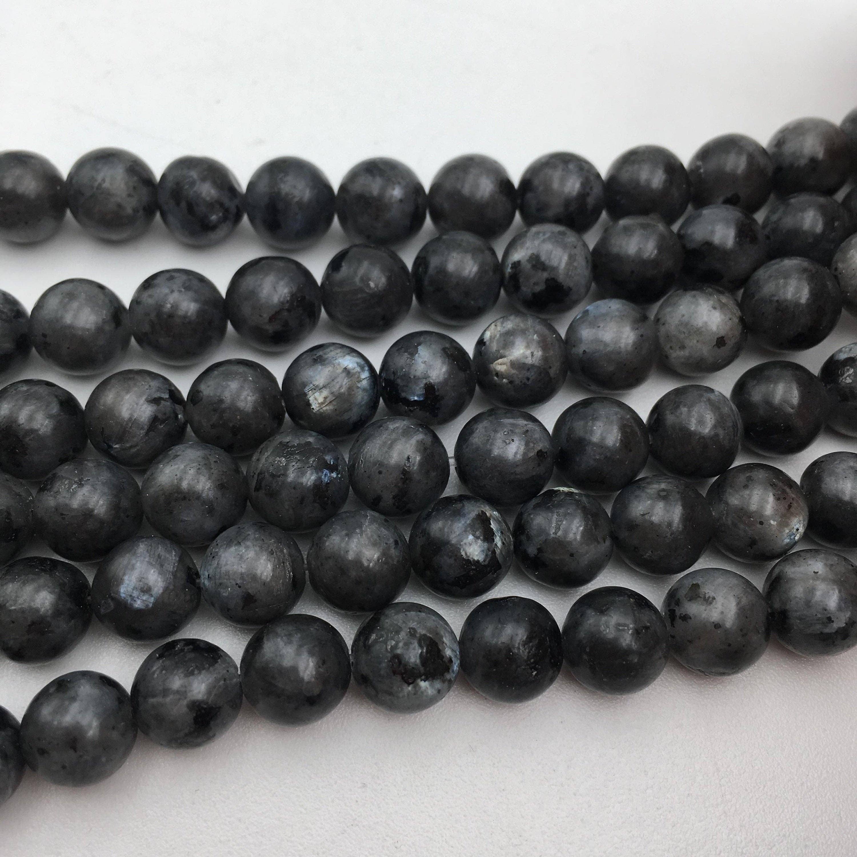 Larvikite Labradorite Round Beads  15.5" Strand: 8mm
