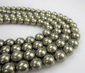 Pyrite Smooth Beads 15.5" Strand: 8mm