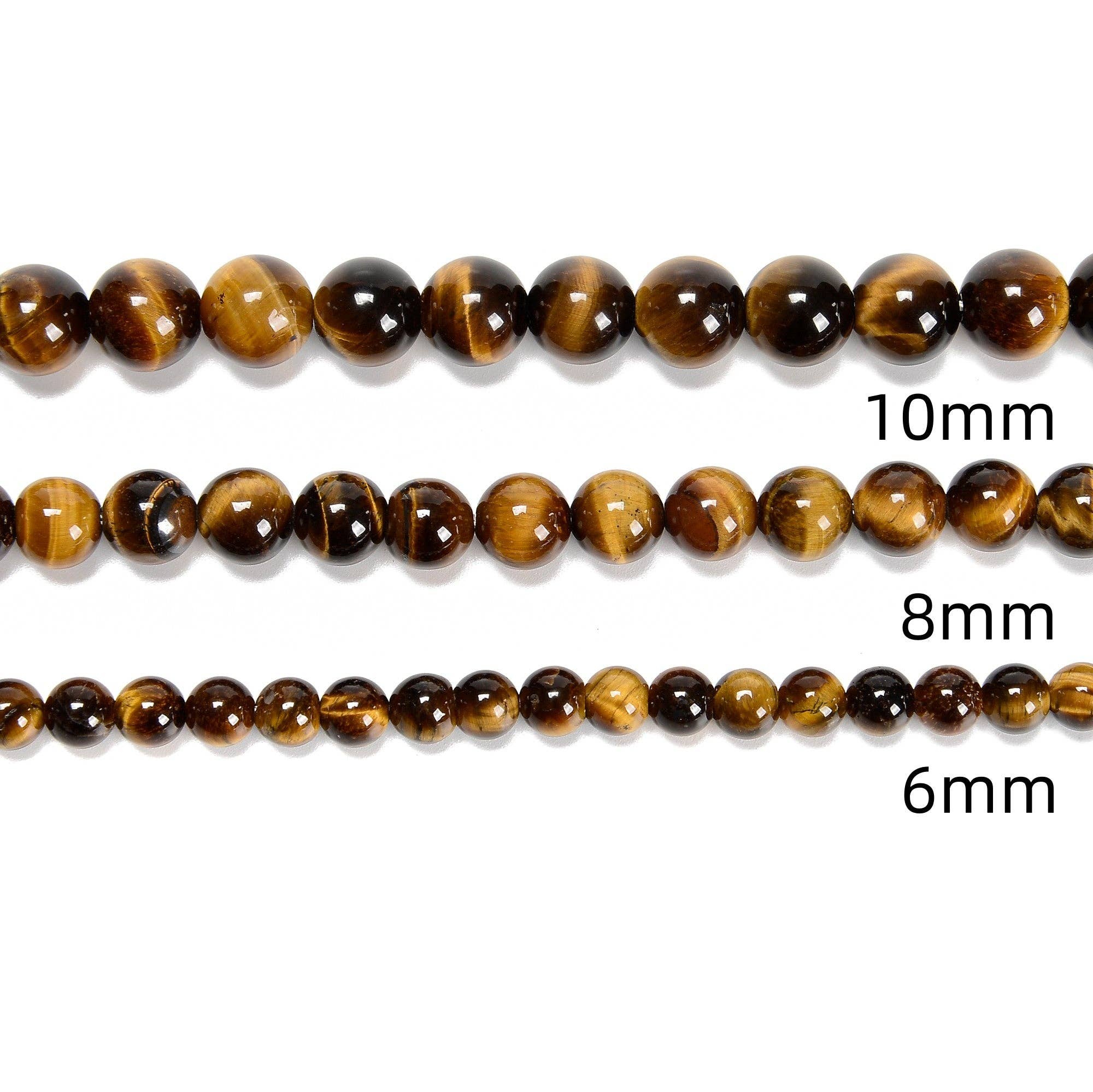 Yellow Tiger Eye 8mm Round Beads 15.5" Strand: 8mm