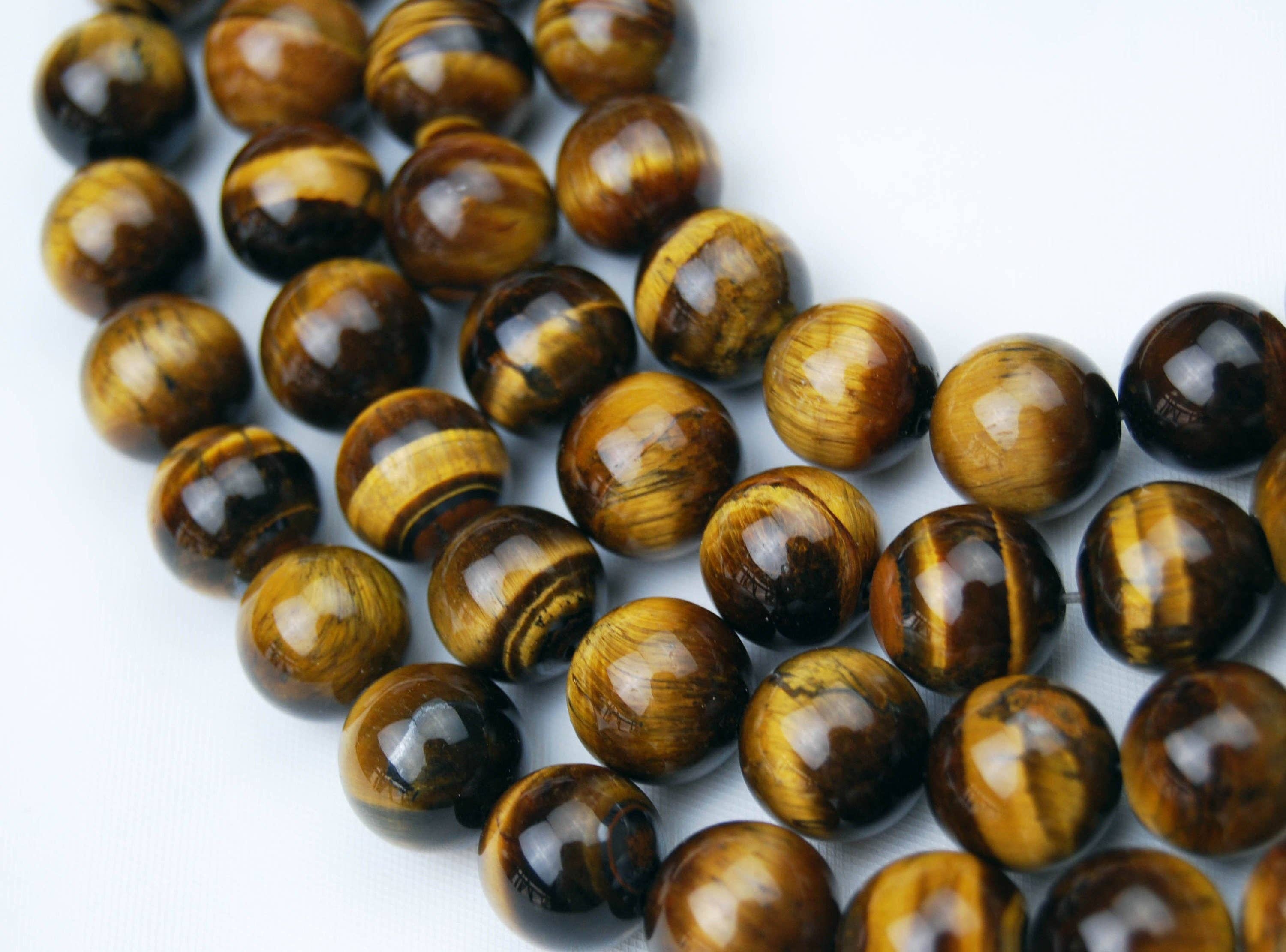 Yellow Tiger Eye 8mm Round Beads 15.5" Strand: 8mm