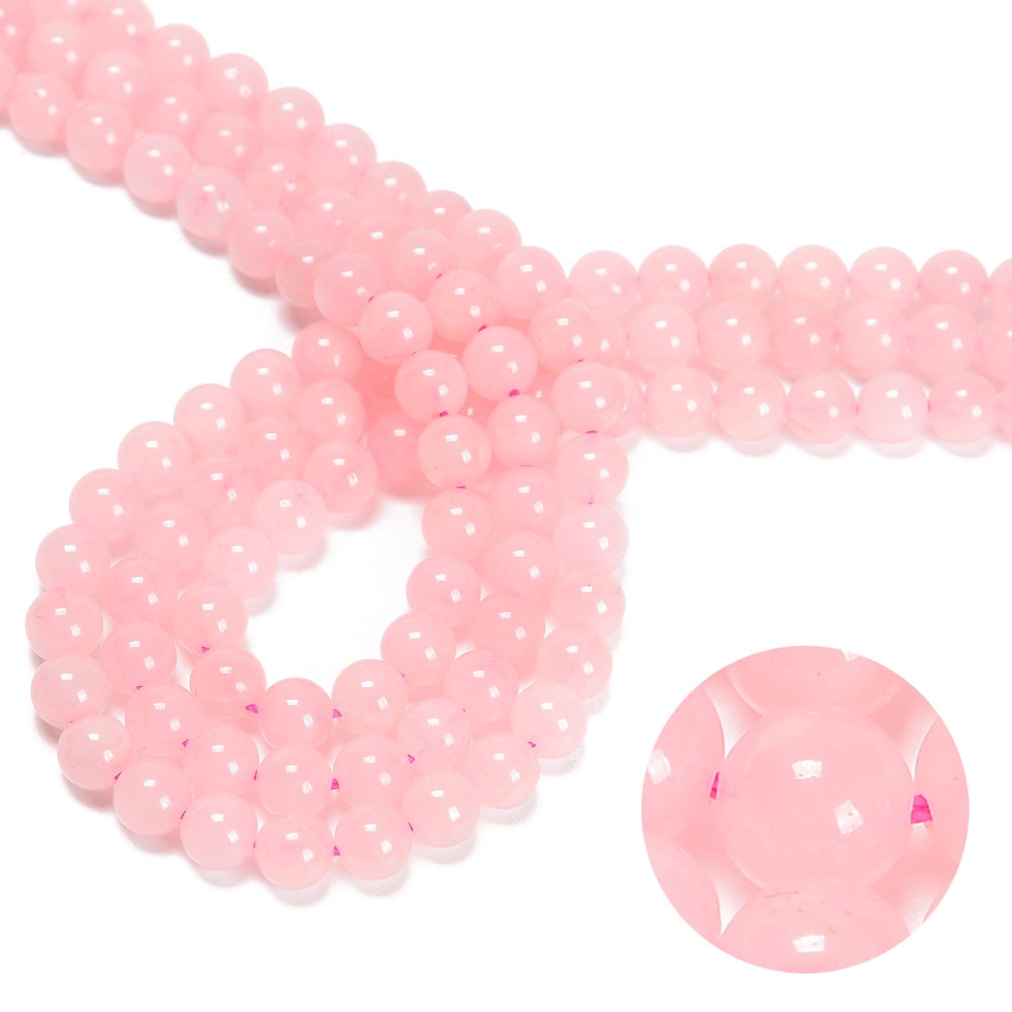 Rose Quartz Round Beads 15.5" Strand: 8mm
