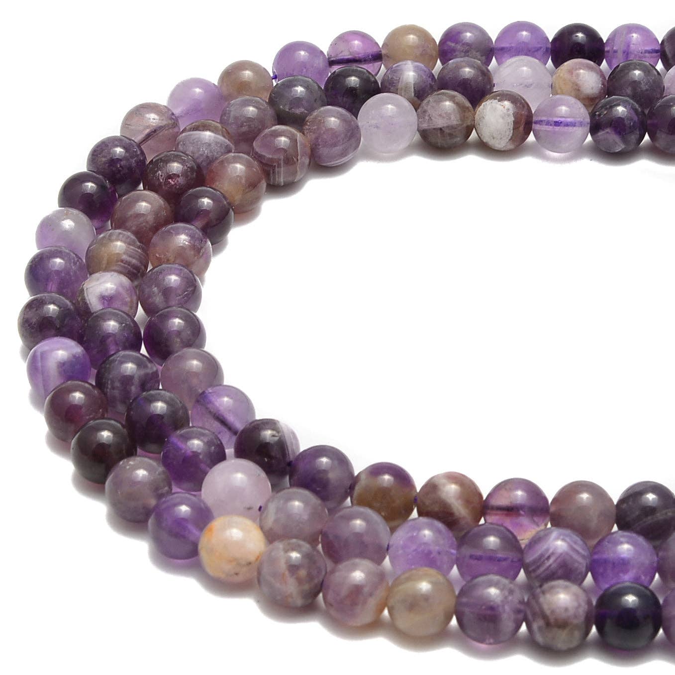 Multi-Color Amethyst 8mm Round Beads 15.5" Strand: 8mm