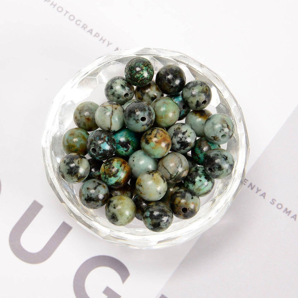 African Turquoise 8mm Round 15.5" Strandat Enchanted Jewelz Empire Metaphysical Store in Ft Lauderdale South Florida Broward
