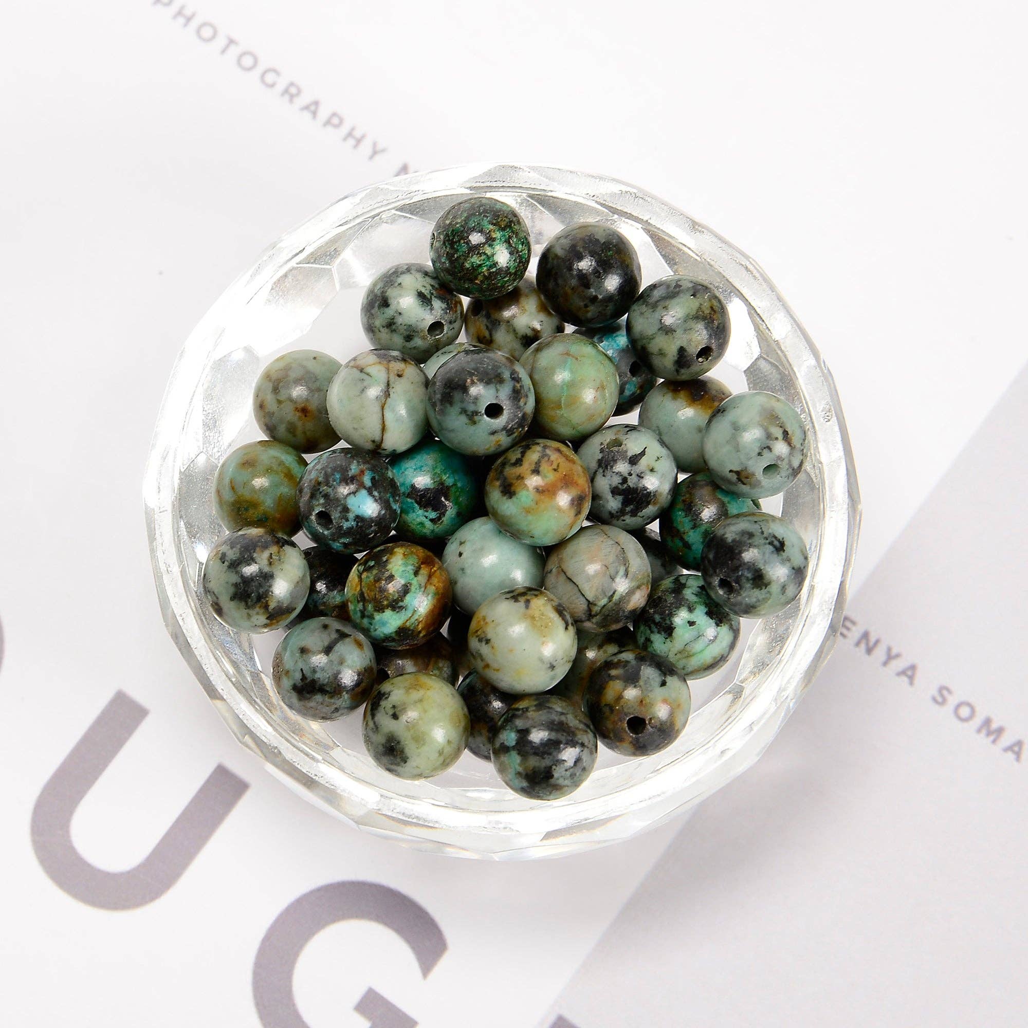 African Turquoise 8mm Round 15.5" Strandat Enchanted Jewelz Empire Metaphysical Store in Ft Lauderdale South Florida Broward