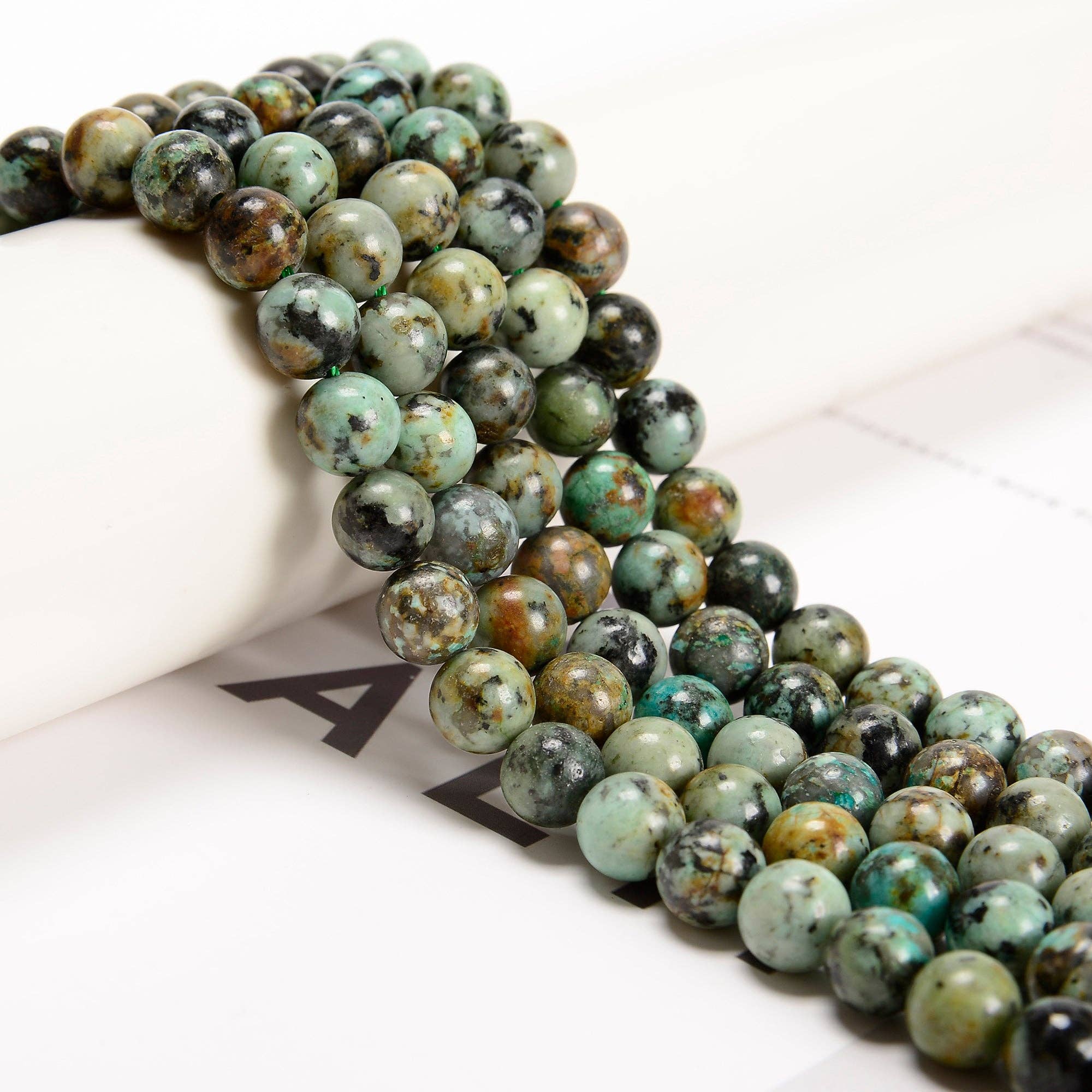 African Turquoise 8mm Round 15.5" Strandat Enchanted Jewelz Empire Metaphysical Store in Ft Lauderdale South Florida Broward
