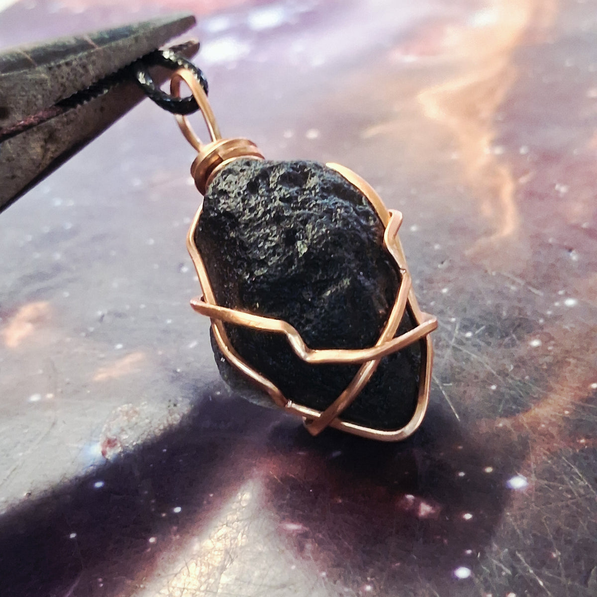 Agni Magnetite Tektite Necklace
