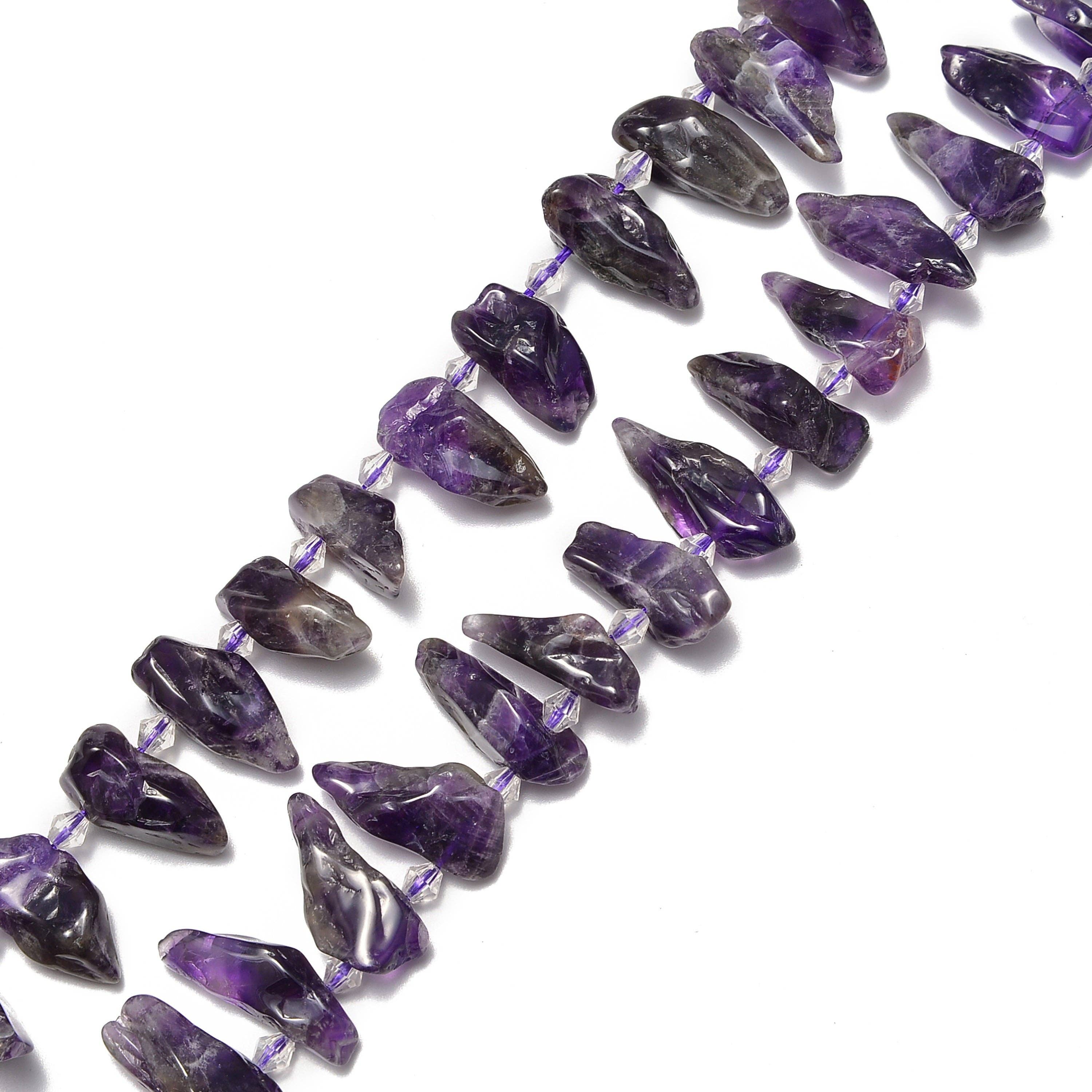 Amethyst Irregular Spear Tooth Points Beads Approx 20-35mm 15.5" Strand  at Enchanted Jewelz Empire Metaphysical Store in Ft Lauderdale South Florida Broward
