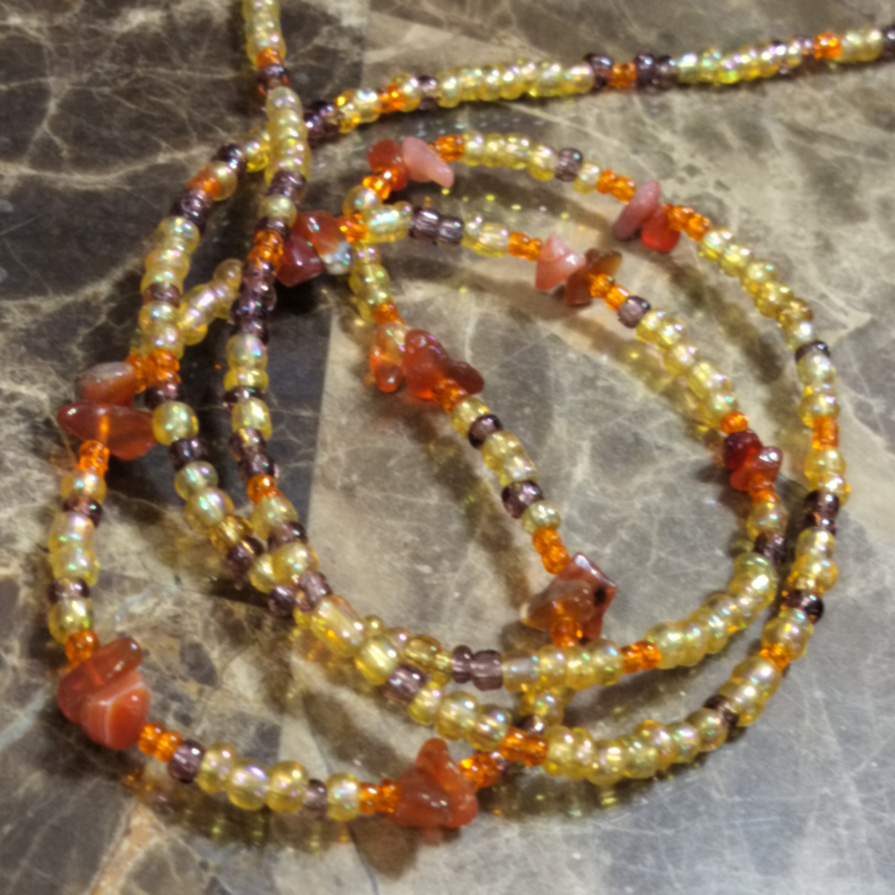 Carnelian gold Waistbeads