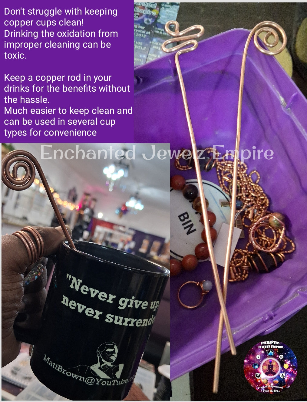 Copper Drinking Rods