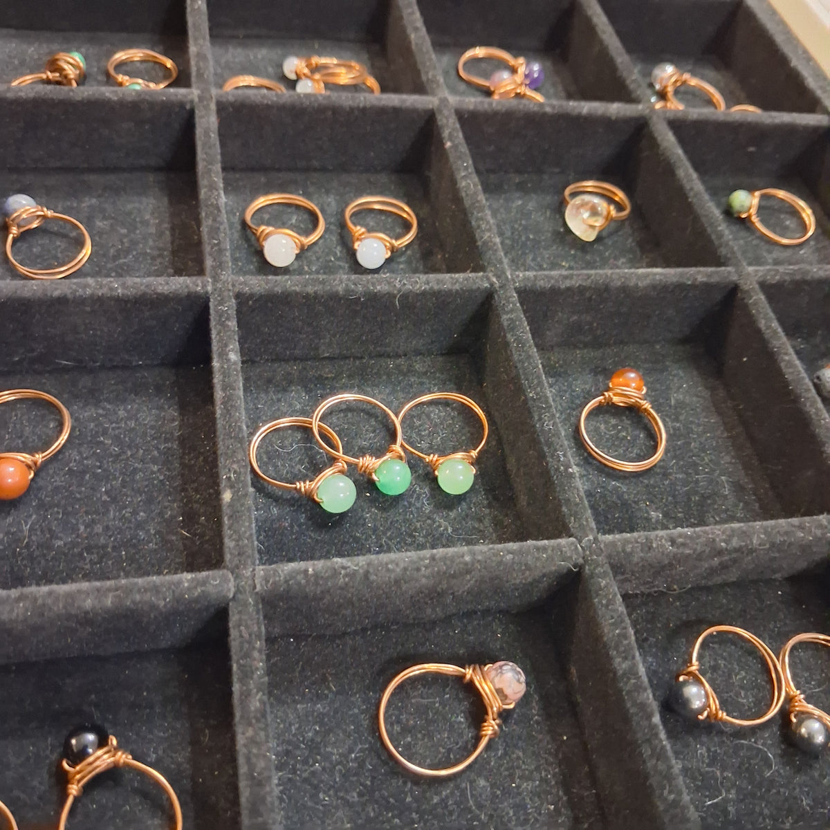 Single Gem Copper Rings