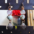 Amazonite & Fluorite Seashell Charm Earrings