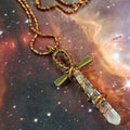 Ankh Quartz on Copper Chain Necklace