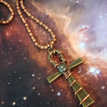 Ankh with Pyrite center on Copper Chain