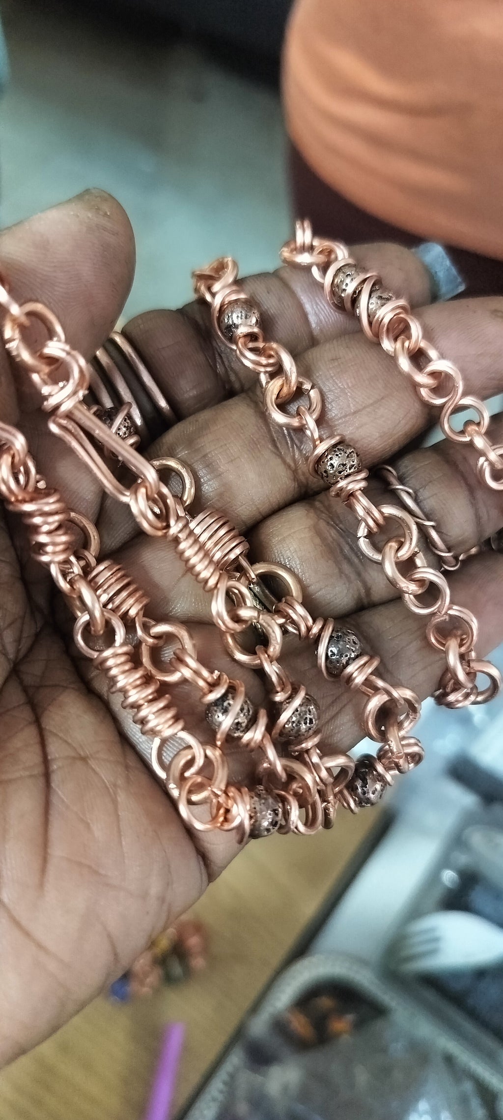 Copper Link Waistbeads custom made Ft Lauderdale at Enchanted Jewelz Empire Black owned Metaphysical family friendly business 