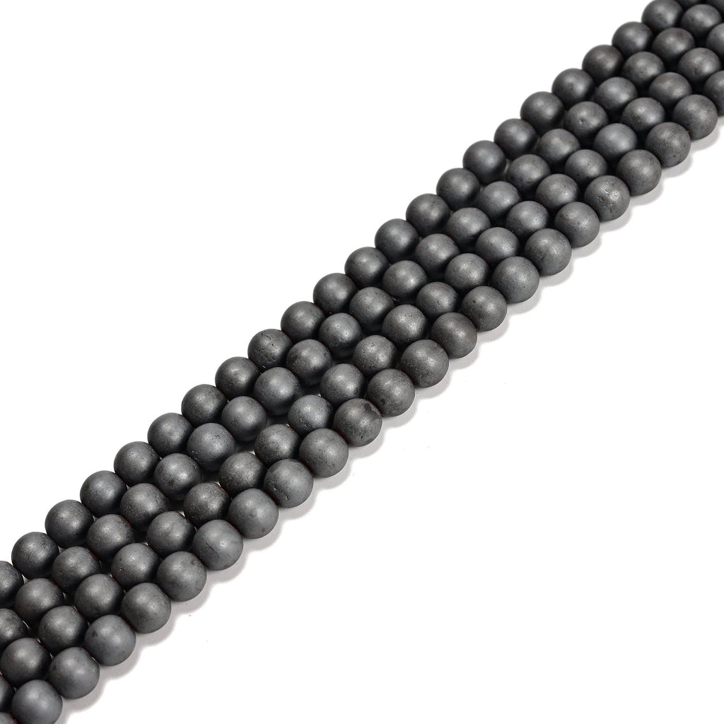 Gray Hematite Matte Round Beads 15.5" Strand: 8mmat Enchanted Jewelz Empire Metaphysical Store in Ft Lauderdale South Florida Broward