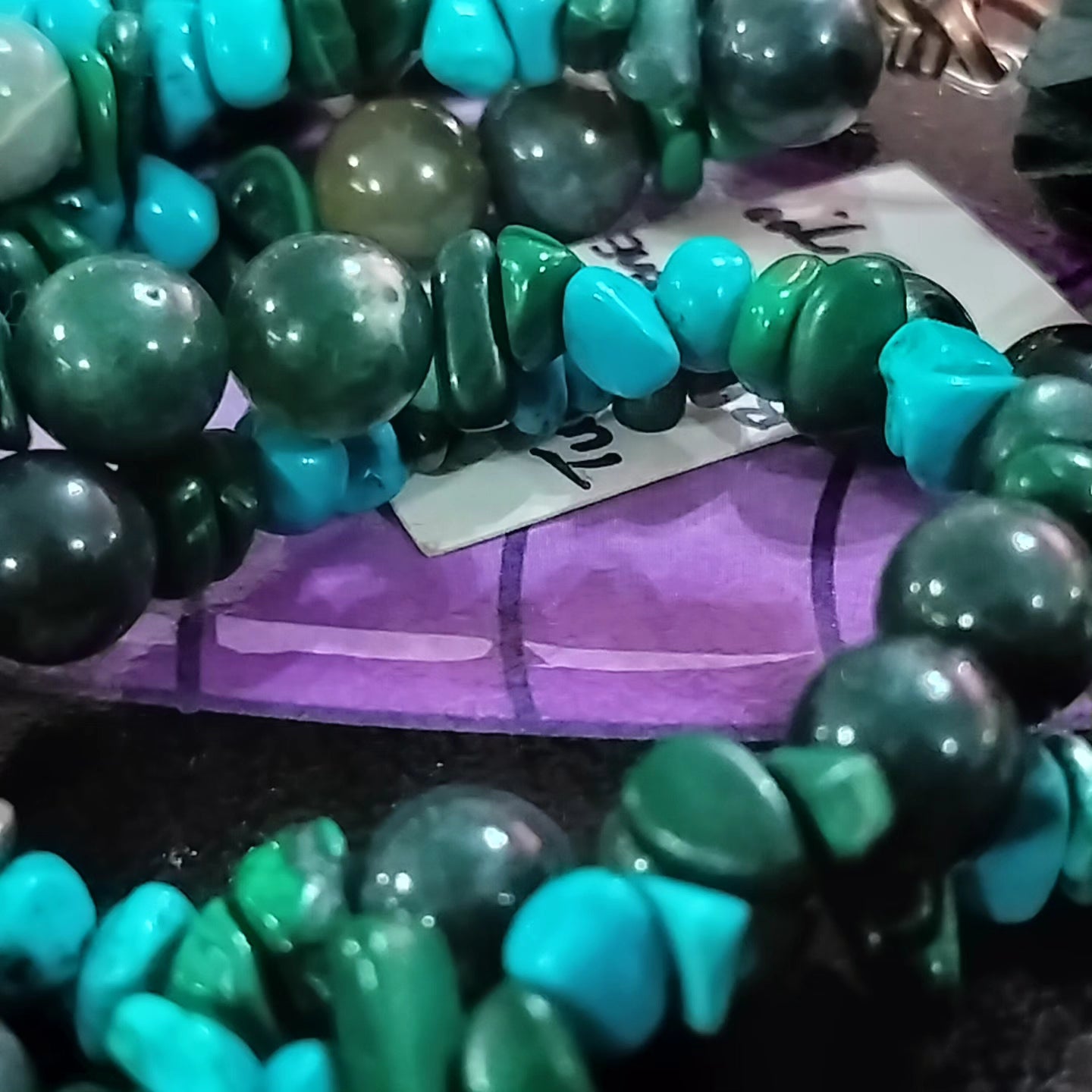 Turquoise, Malachite and Bloodstone Necklace