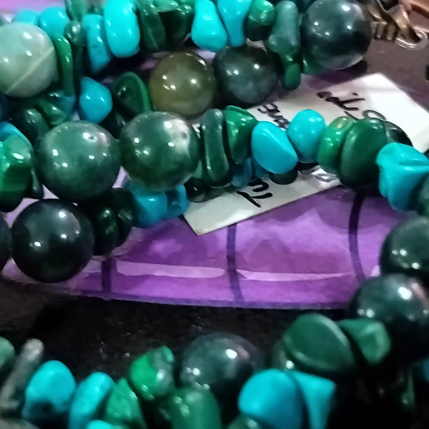 Turquoise, Malachite and Bloodstone Necklace