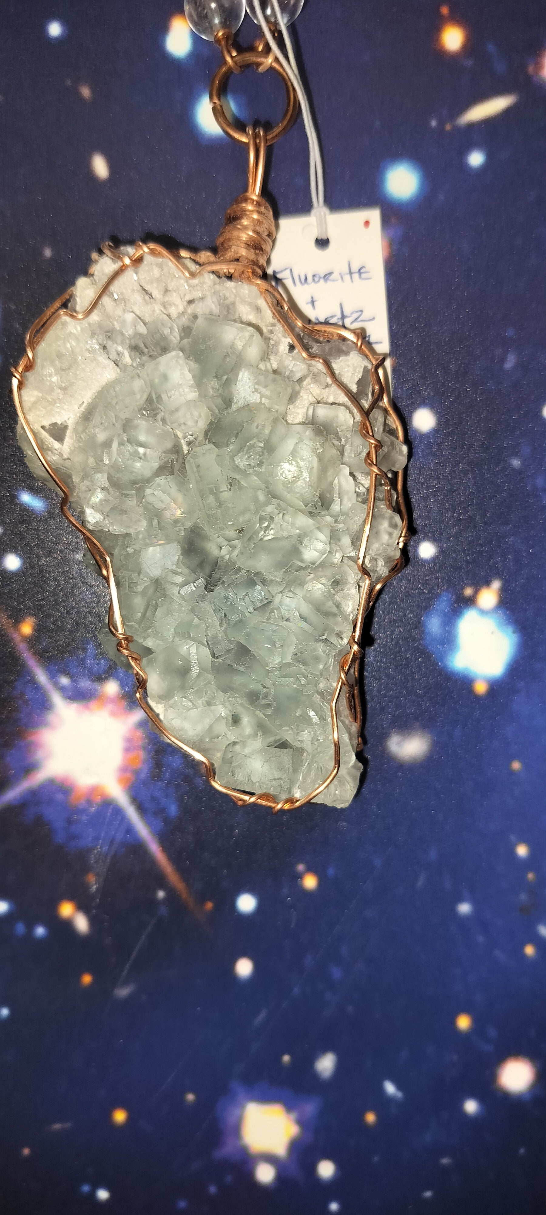 Large Fluorite Copper Links Necklace